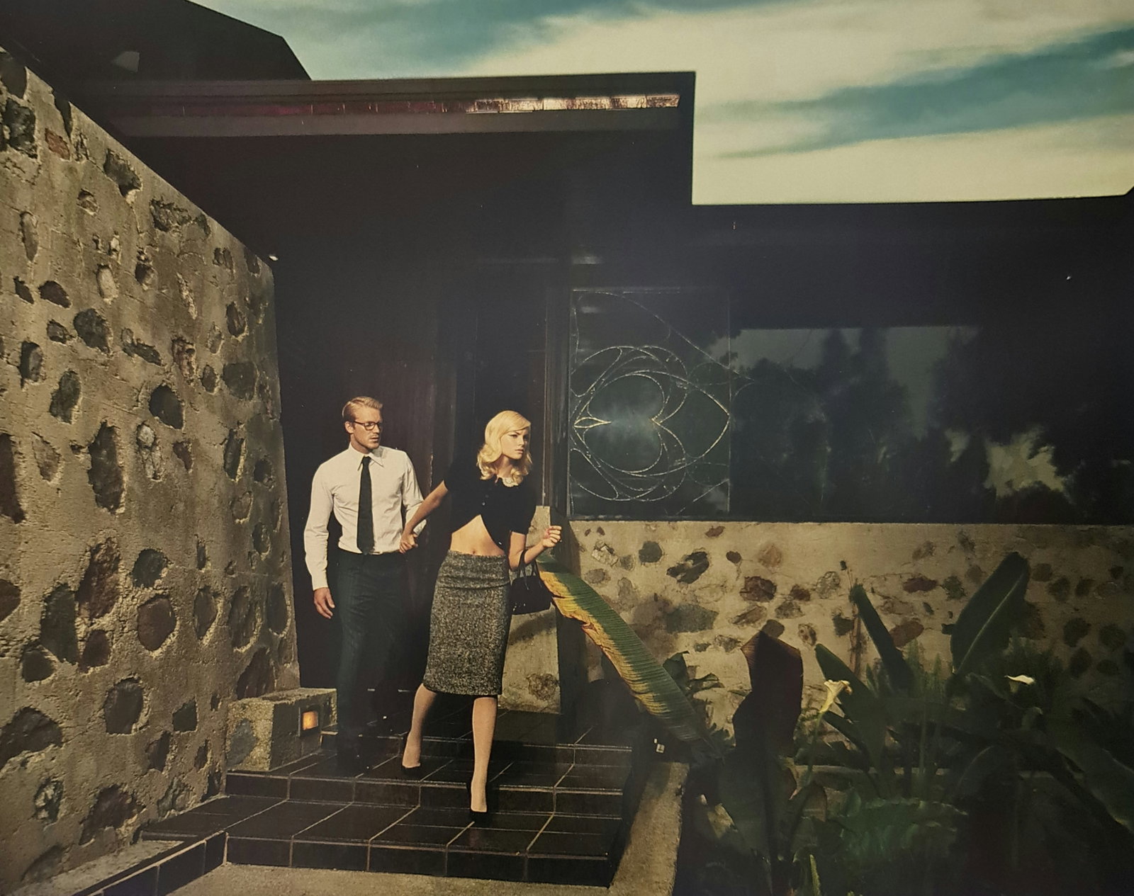 Jacques Olivar, Waling on Frank Lloyd's Line, Los Angeles, 2005: Photographer: Jacques Olivar, born in Casablanca in 1941, was an advertising photographer and movie director before embracing fashion photography. Visual seduction and cinematic sensibility are keys t
