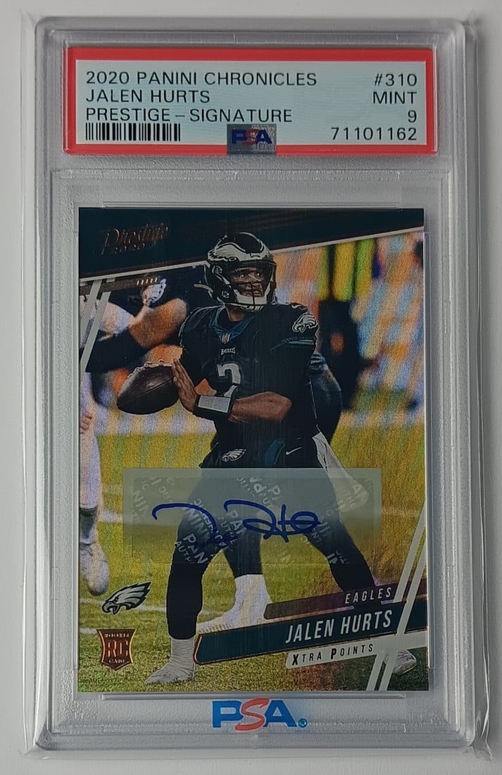 Jalen Hurts 2020 Panini Chronicles Prestige - Signature Football Card Gem Mint 9 (1 of 2)