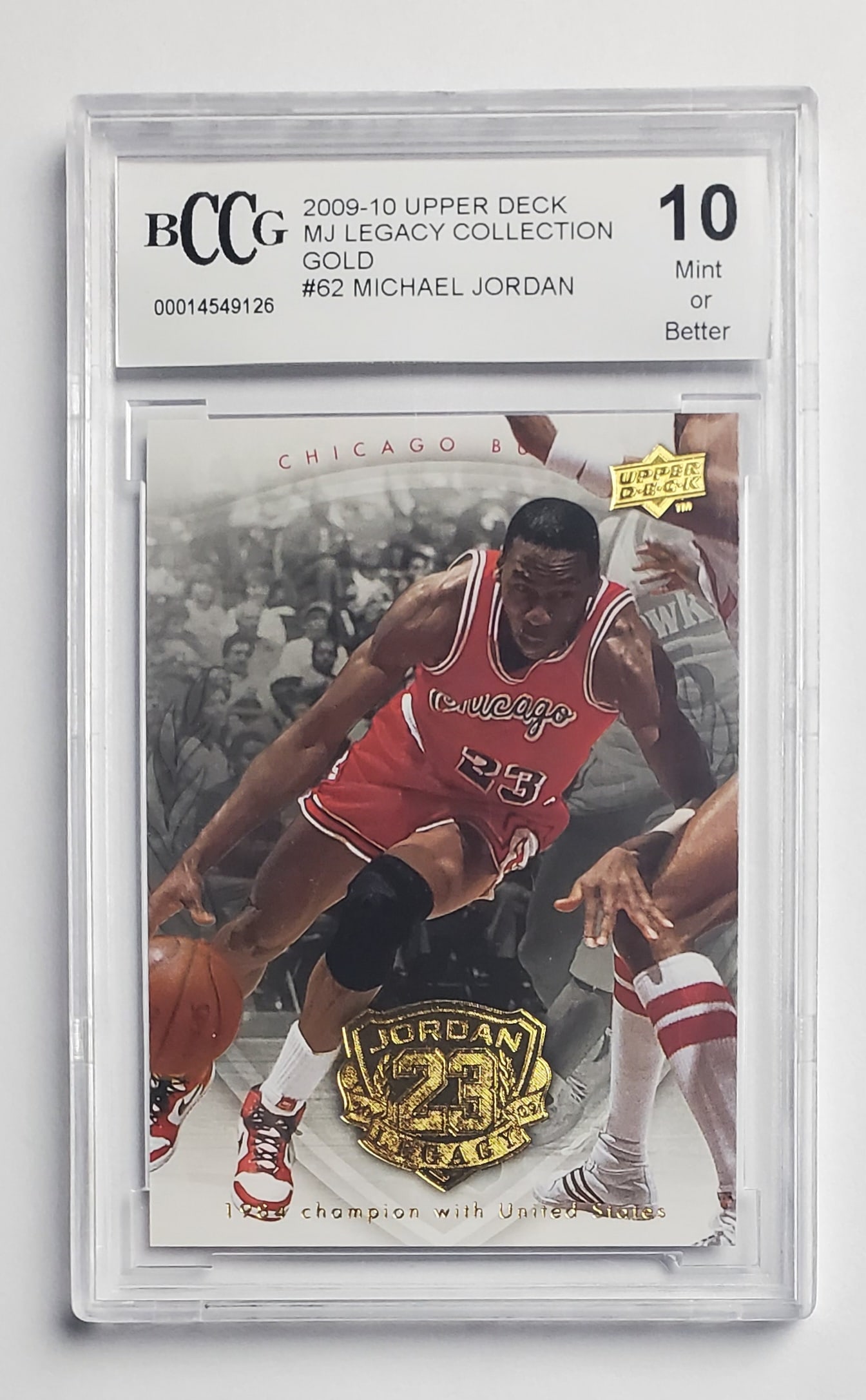 Michael Jordan 2009-10 Upper Deck MJ Legacy Collection Gold Basketball Card Gem Mint 10 (1 of 2)