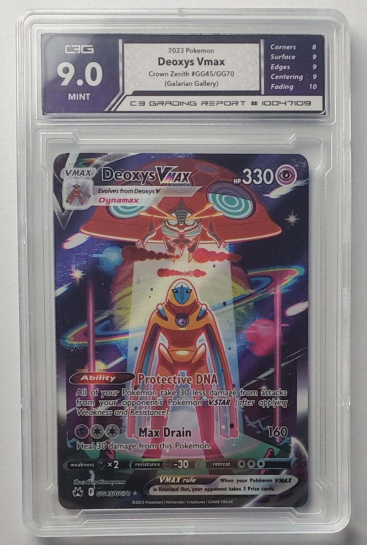 Deoxys Vmax 2023 Crown Zenith Full Art Holo Gem Mint 9 Pokemon Card: Deoxys Vmax 2023 Crown Zenith Full Art Holo Graded- Gem Mint 9 Pokemon Card