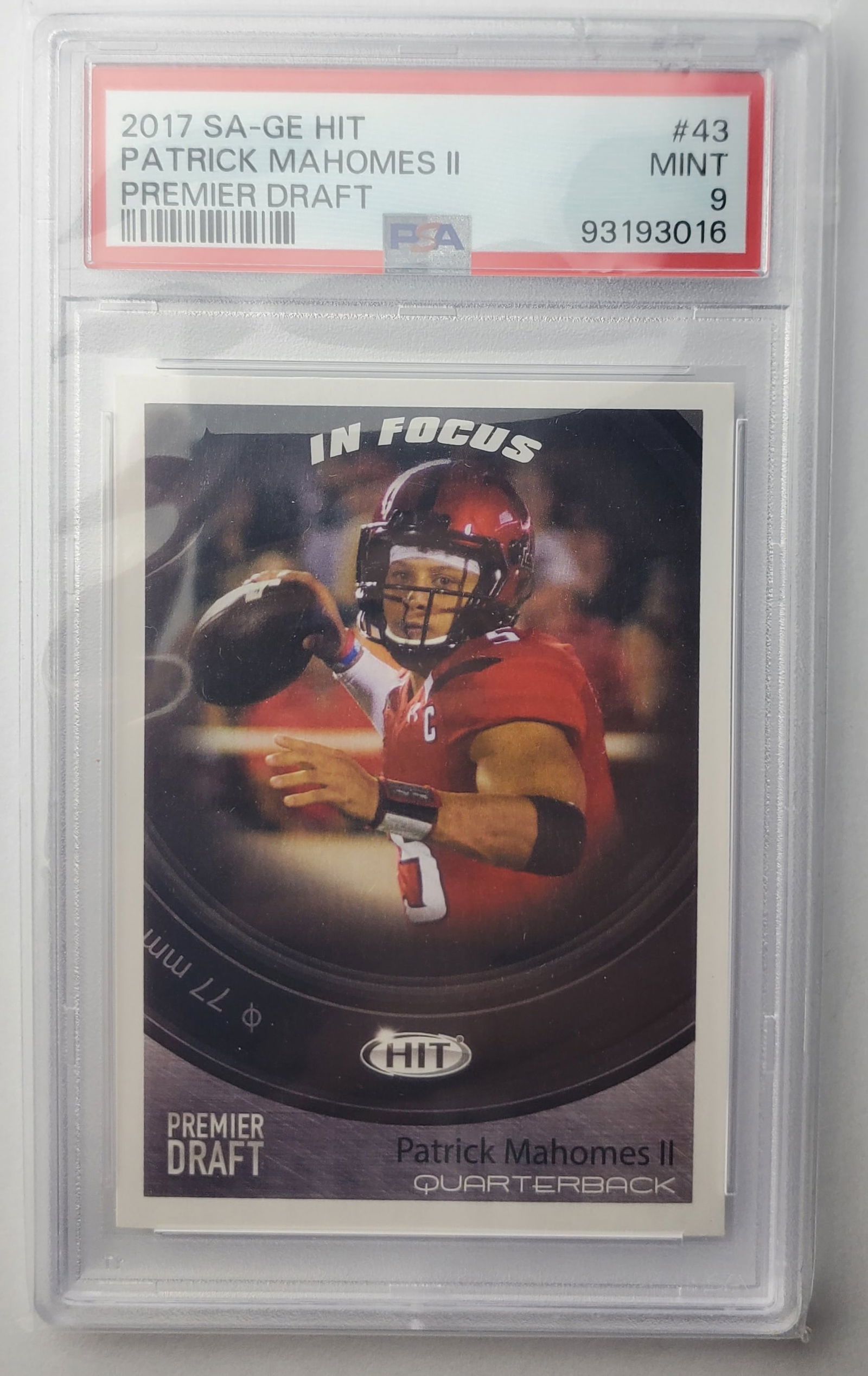 Patrick Mahomes II PSA Mint 9 Football Sports Card (1 of 2)