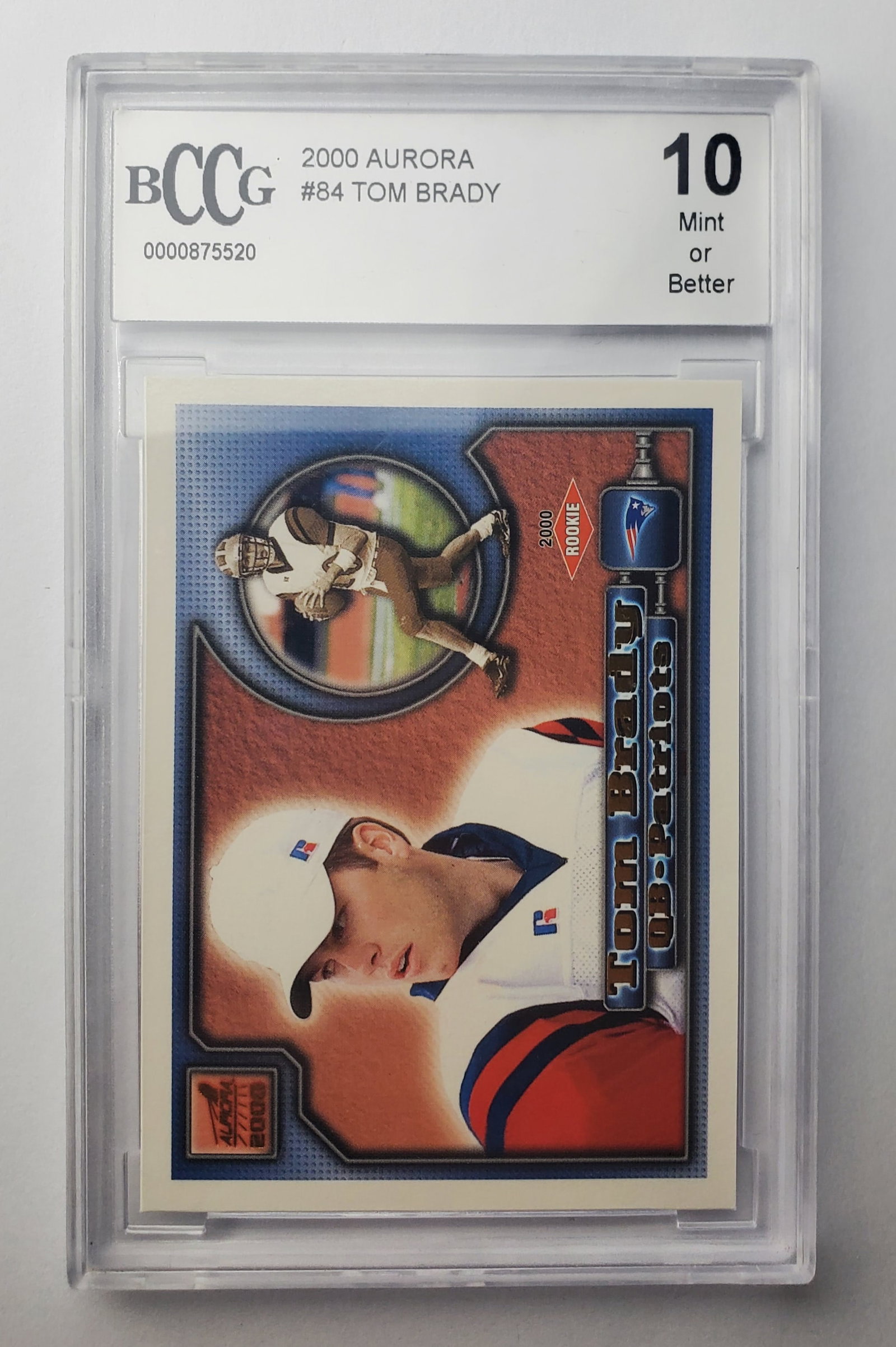 Tom Brady #84 Aurora 2000 Beckett Mint 10 Football Sports Card: Tom Brady #84 Aurora 2000 Beckett Mint 10 Football Sports Card