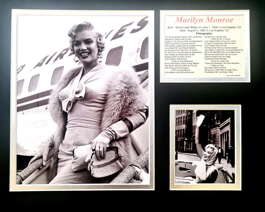 Marilyn Monroe, 'Exits Airplane', Matted Photo Collage (1 of 3)