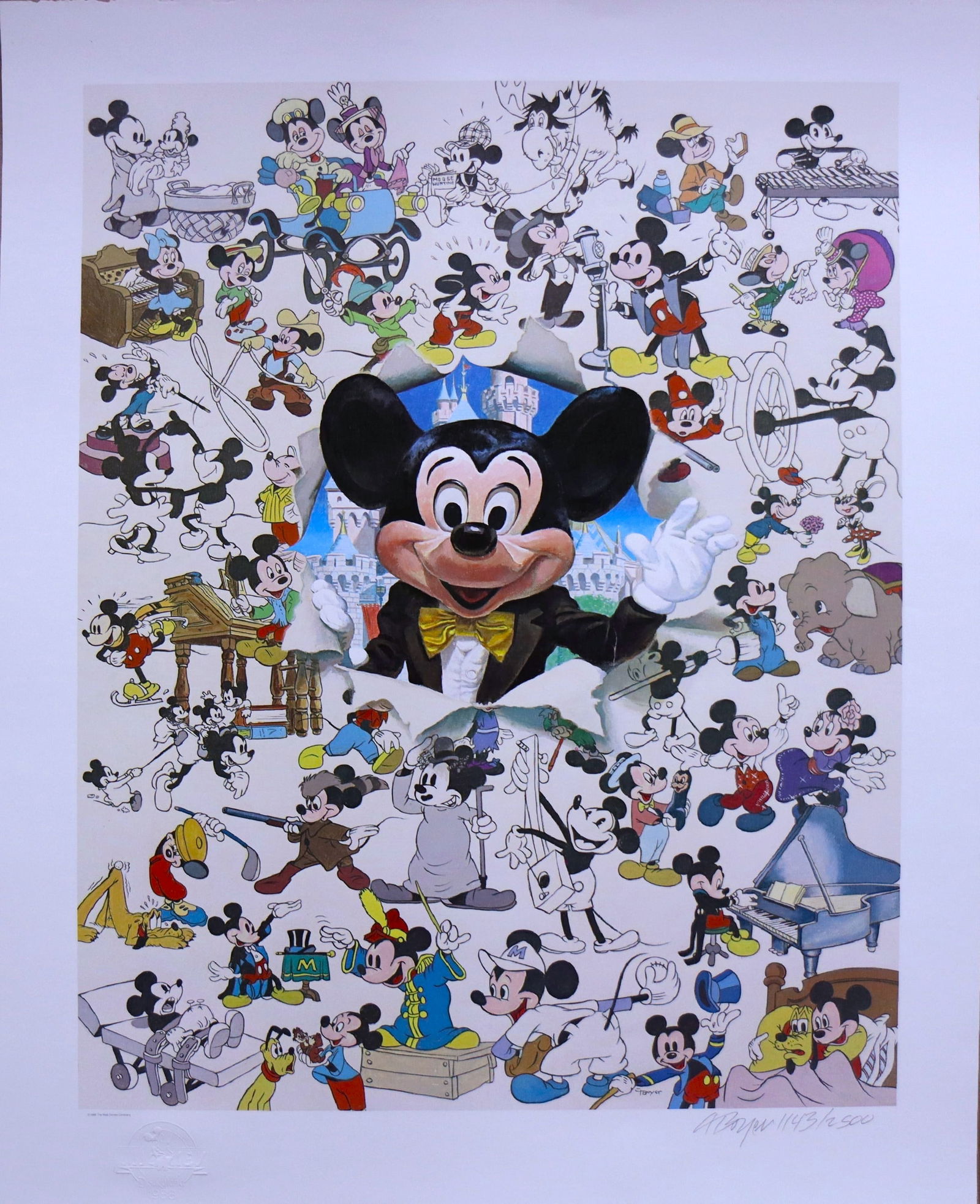 Charles Boyer, 'Thanks Mickey, For 60 Happy Years!', Signed Limited Edition Disney Lithograph, 1988 (1 of 5)