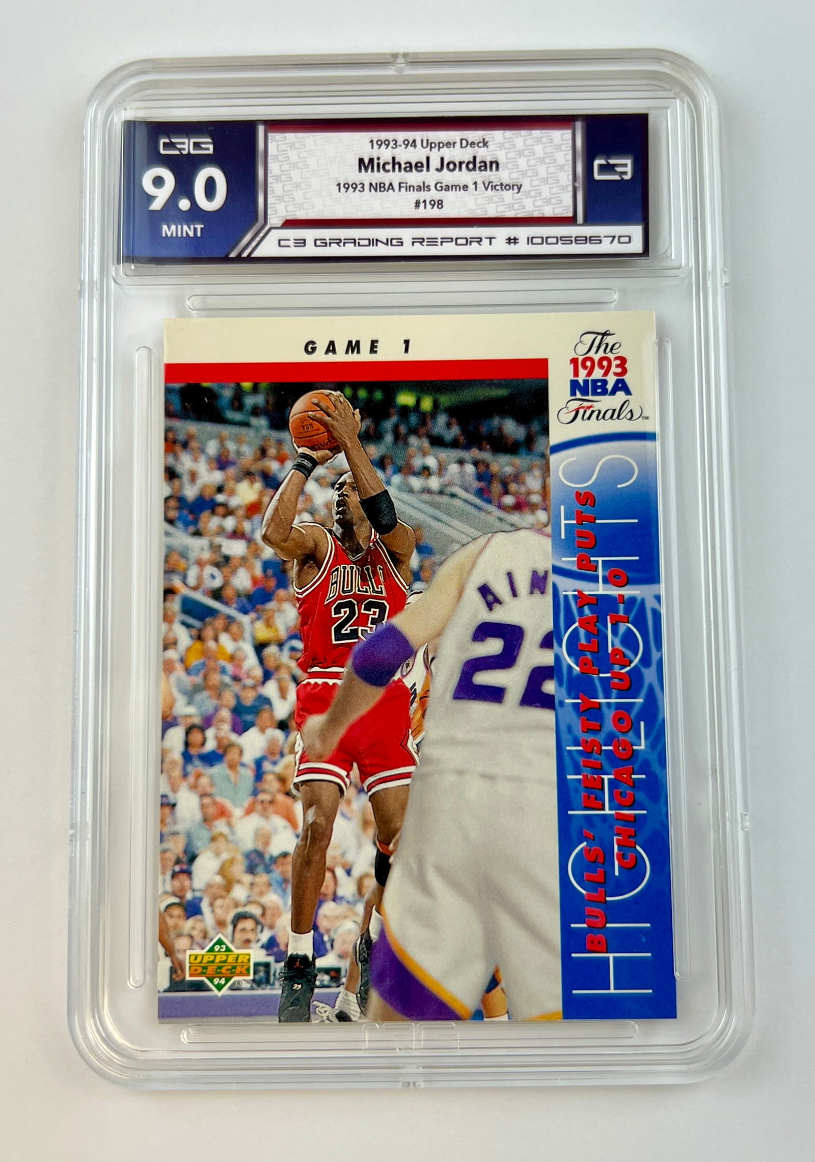 Michael Jordan 1993-94 Upper Deck - 1993 NBA Finals Game 1 Victory #198 Gem Mint 9 (1 of 2)