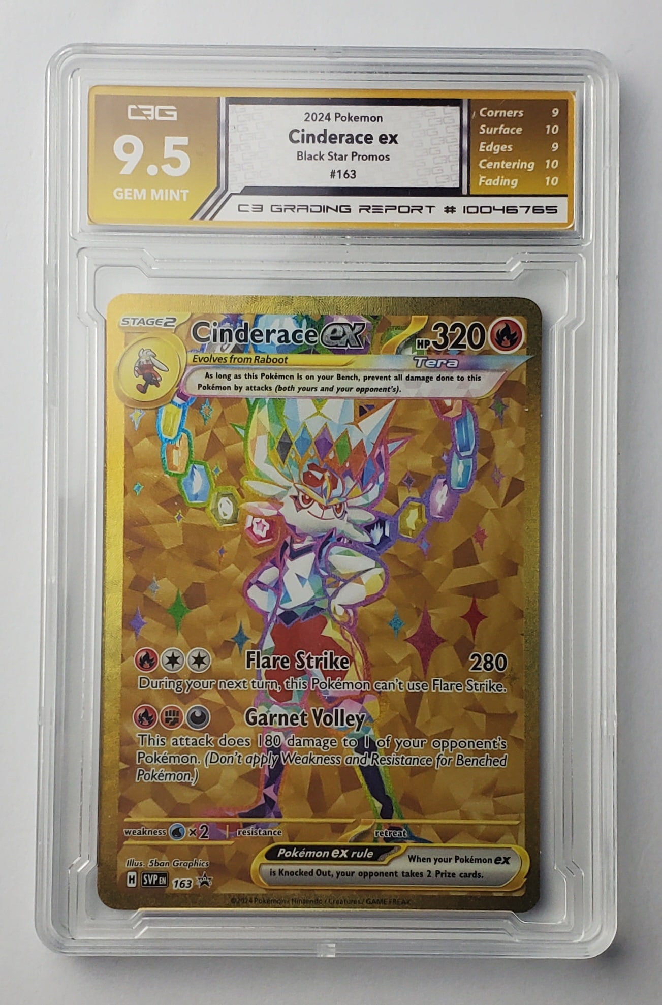 Cinderace EX 2024 Black Star Promos Full Art Holo Gem Gem Mint 9.5 Pokemon Card (1 of 2)