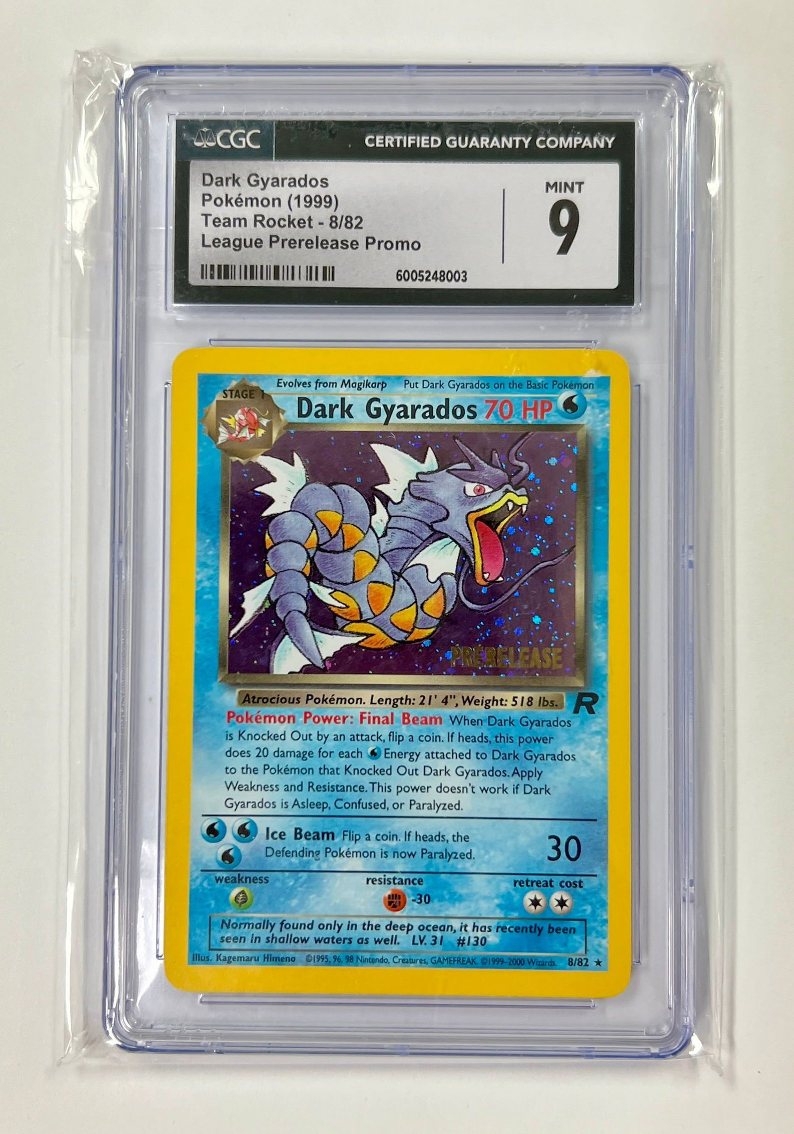 Dark Gyrados Team Rocket 1999 Prerelease Promo 1999 CGC 9 (1 of 2)