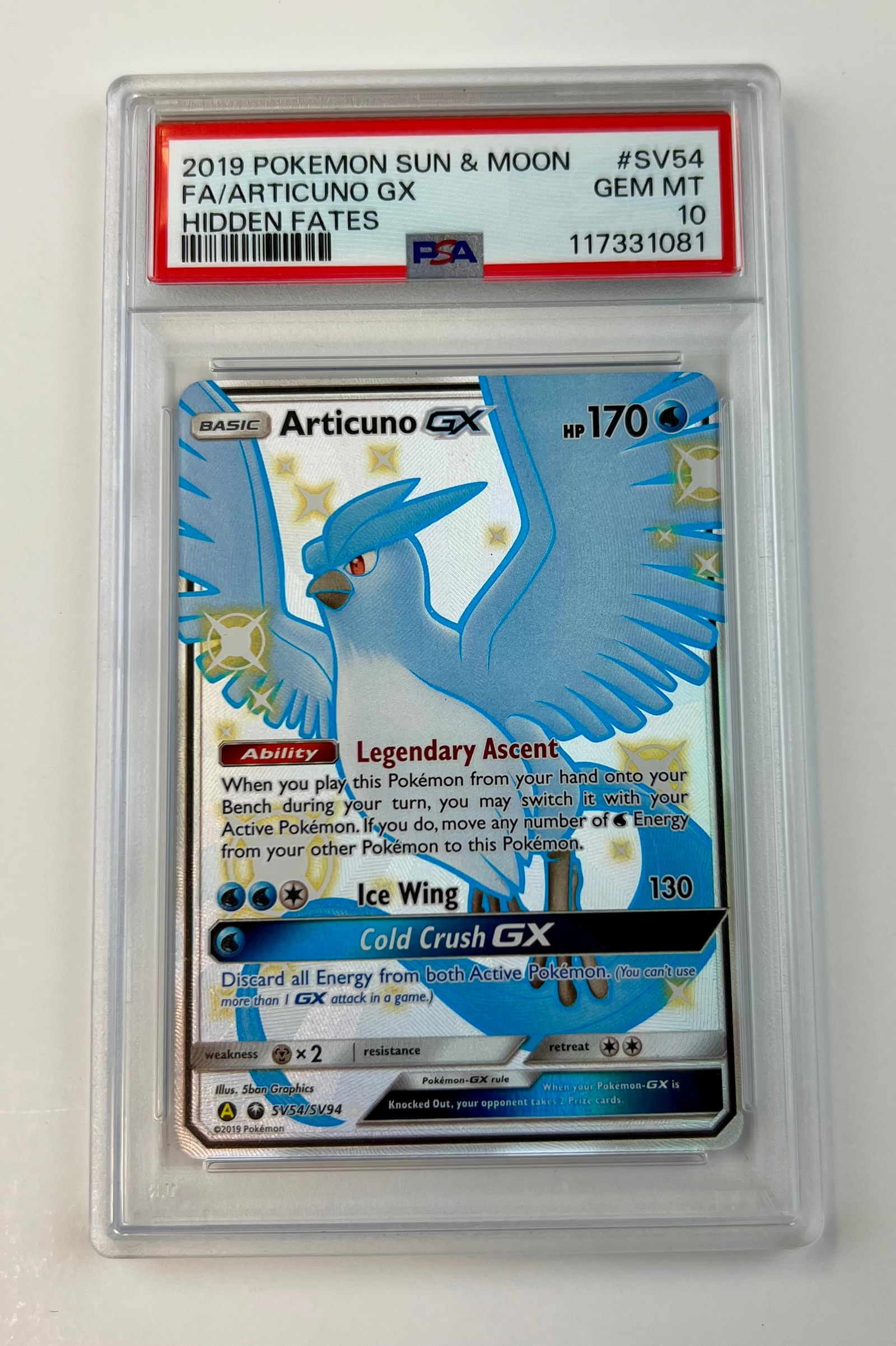 Articuno GX Hidden Fates 2019 PSA 10 (1 of 2)