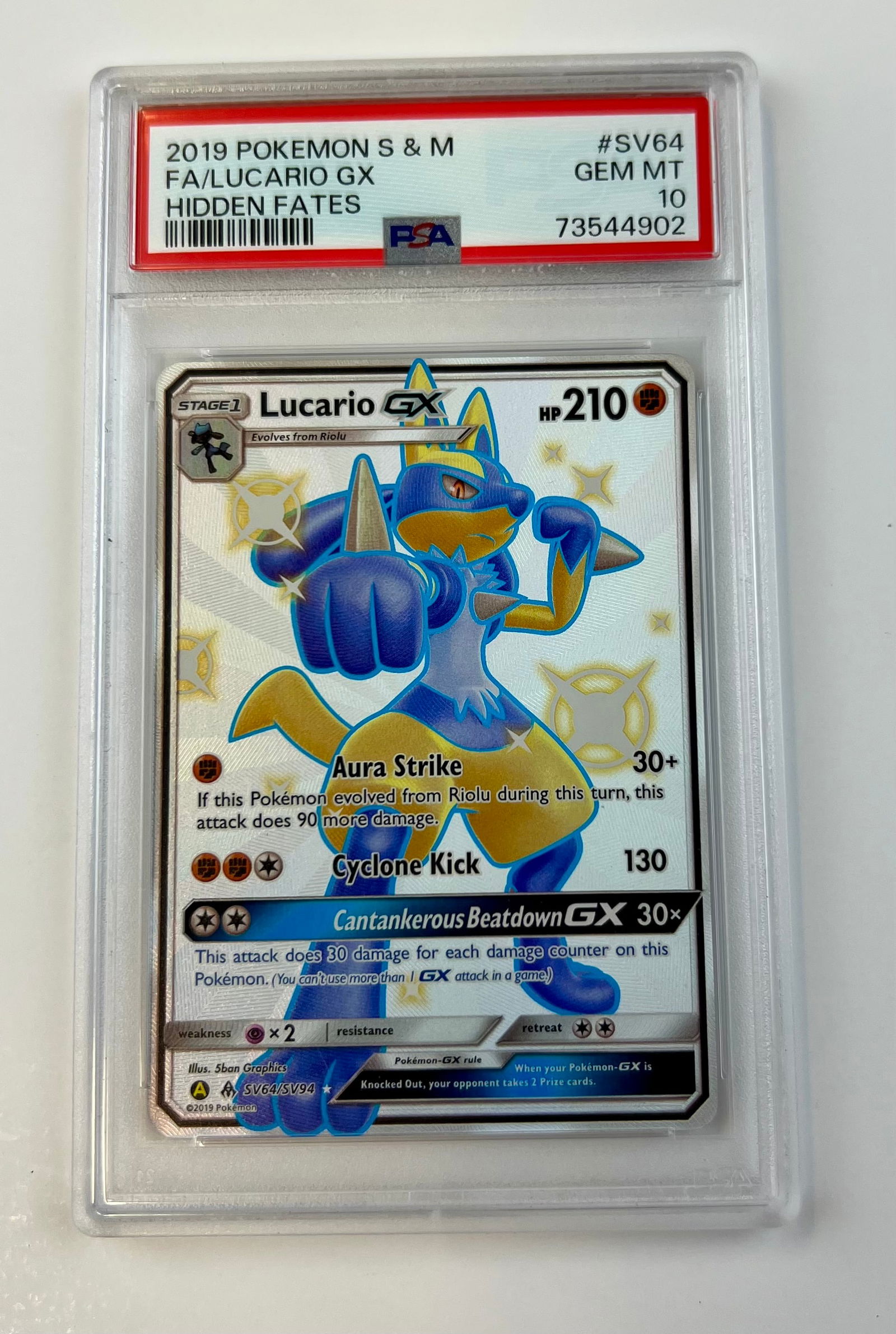 Lucario GX Hidden Fates 2019 PSA 10 (1 of 2)