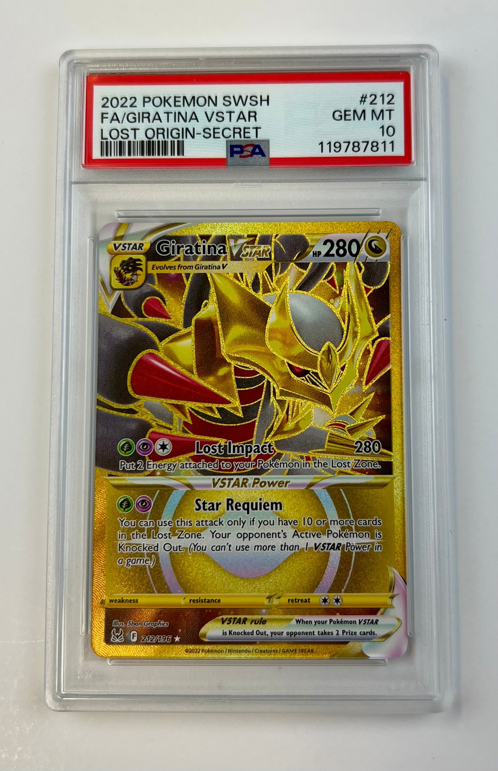 Giratina Vstar Lost Origin Secret 2022 PSA 10: Giratina Vstar Lost Origin Secret 2022 PSA 10