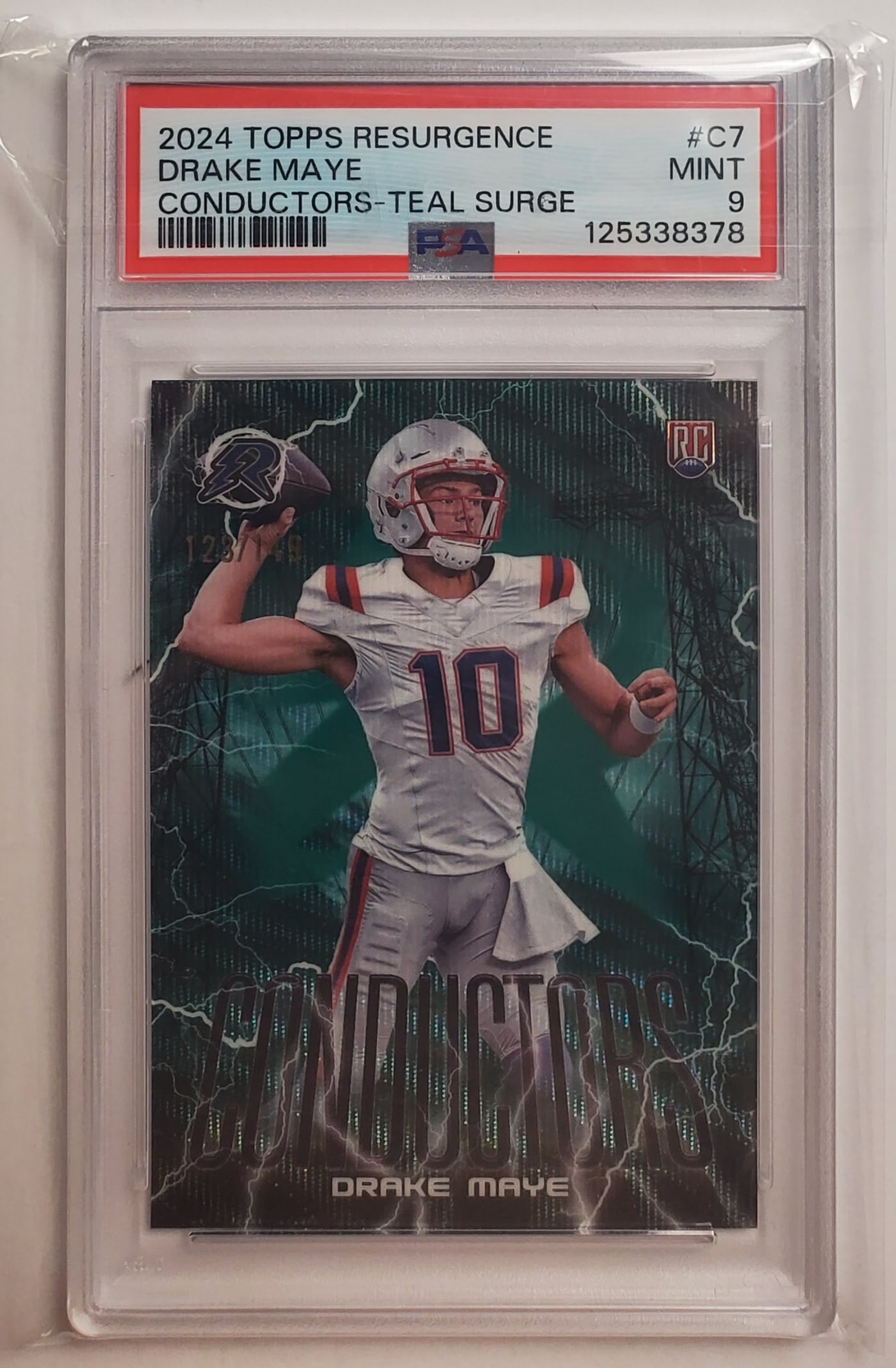 Drake Maye /149 Rookie Topps Resurgence Teal PSA 9 (1 of 3)