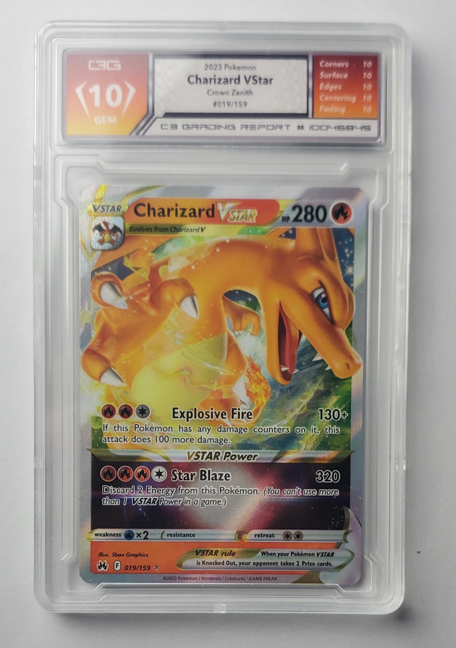 Charizard Vstar 2023 Crown Zenith Holo Gem Mint 10 Pokemon Card: Charizard Vstar 2023 Crown Zenith Holo Graded- Gem Mint 10 Pokemon Card