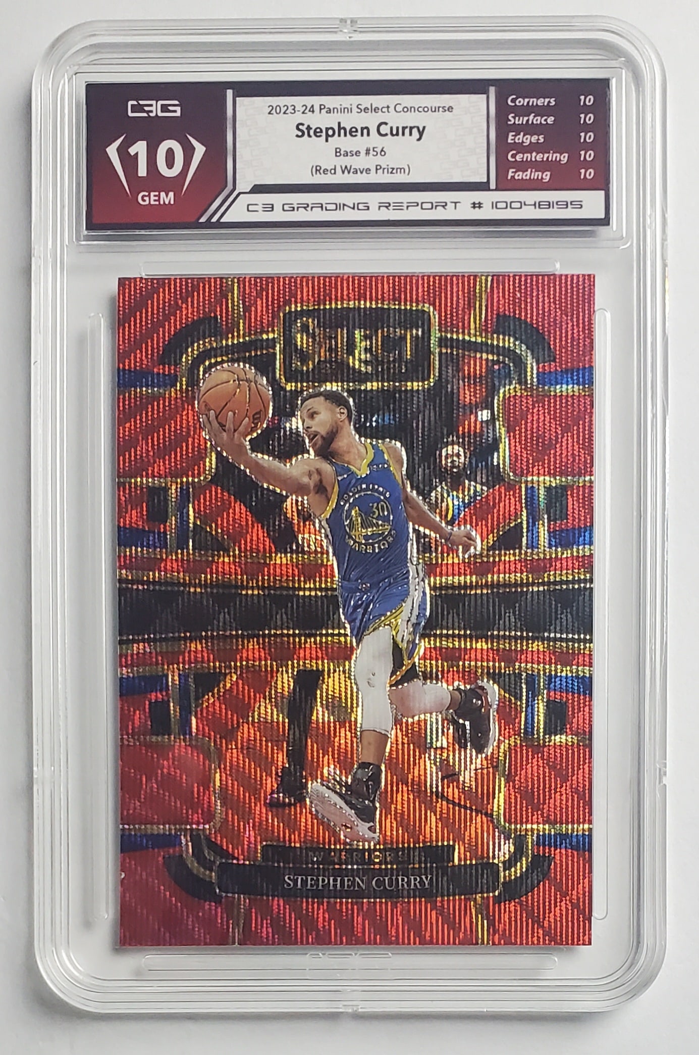 Stephen Curry 2022-23 Panini Chronicles Base Red Wave Prizm Basketball Card Gem Mint 10 (1 of 2)