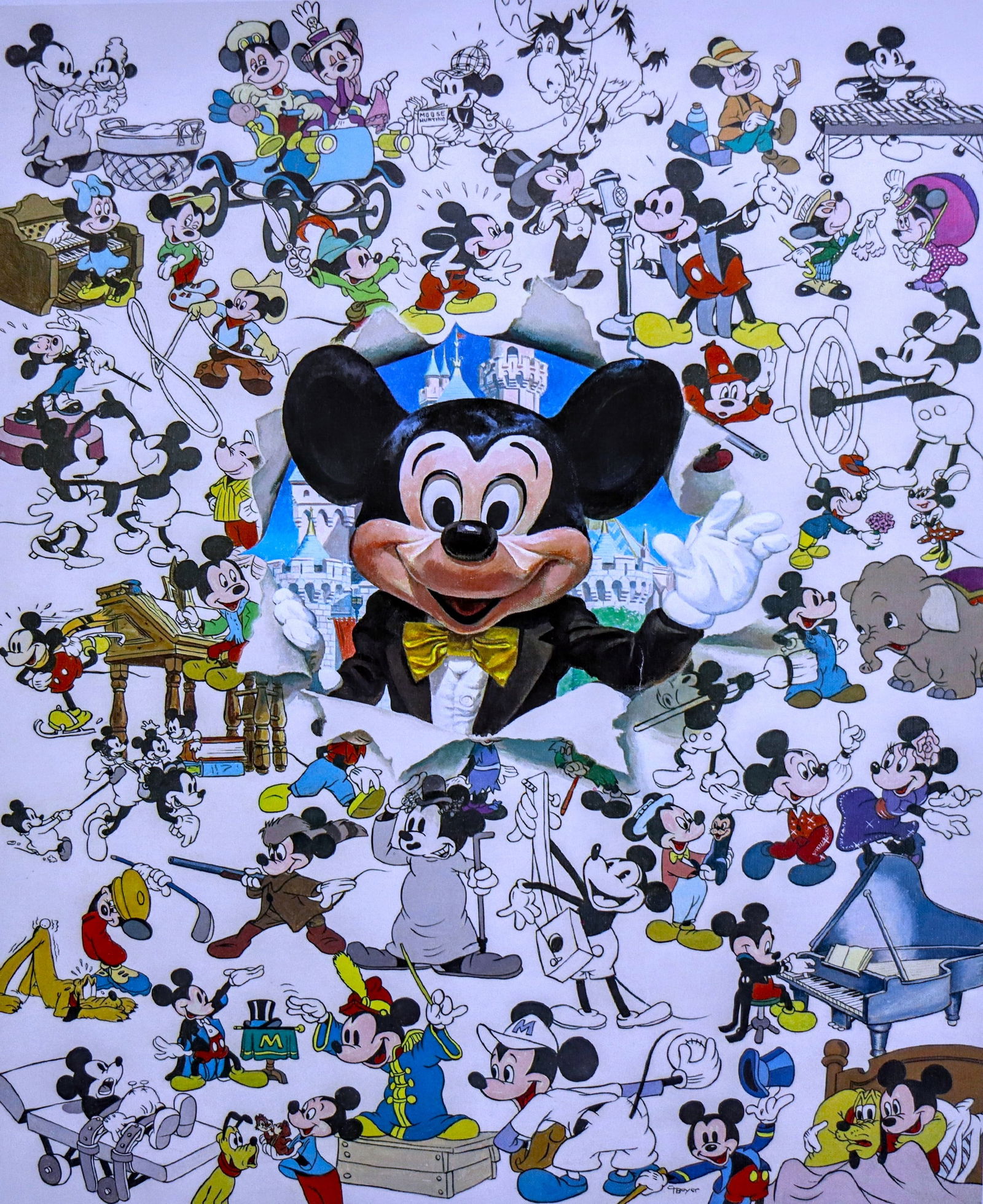Charles Boyer, 'Thanks Mickey, For 60 Happy Years!', Signed Limited Edition Disney Lithograph, 1988 (1 of 5)