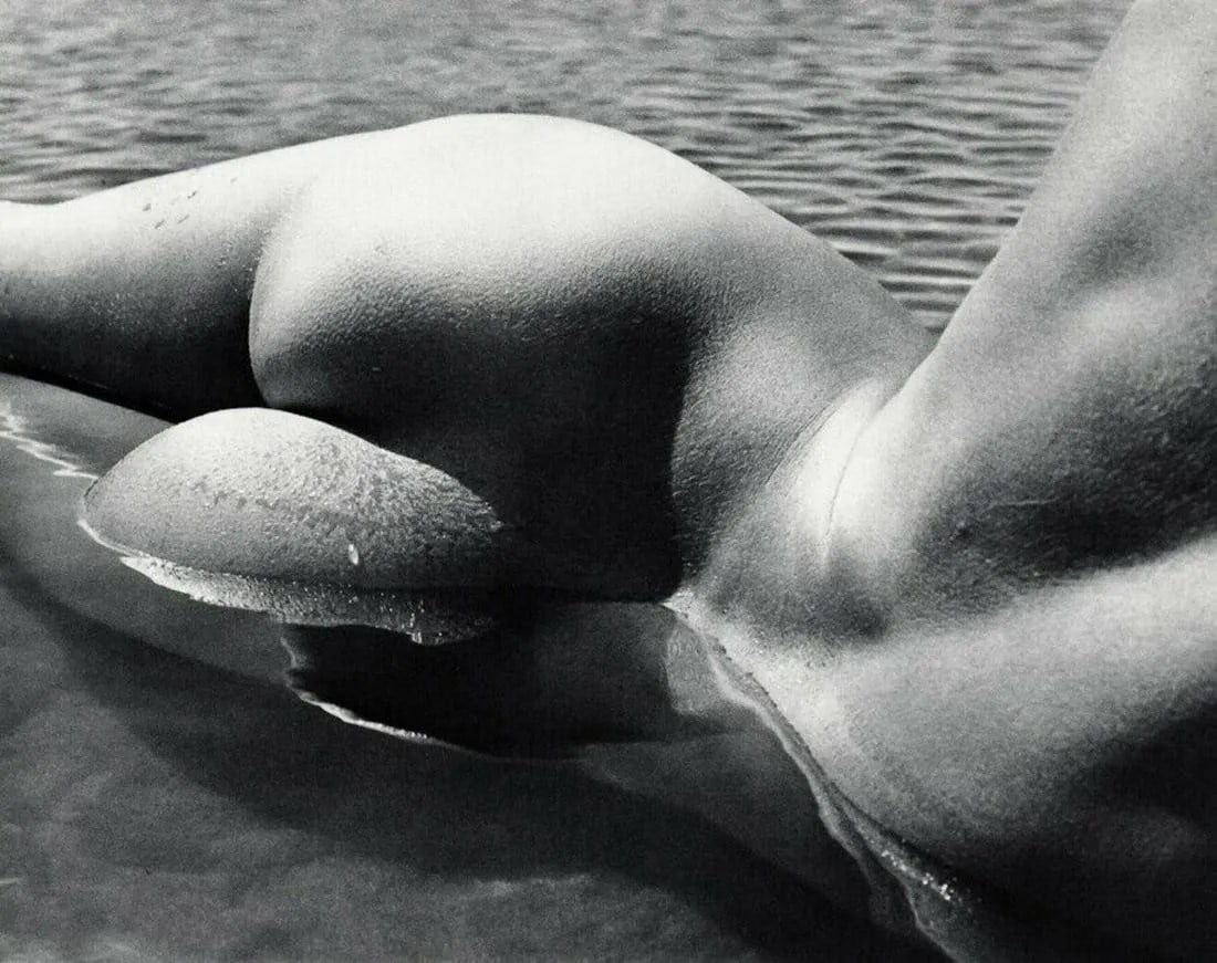 LUCIEN CLERGUE - Female Nude Body, 1968: Photographer: Lucien Clergue (France, 1934 - 2014) - renowned French photographer with a diverse body of work, he is perhaps best known for his dynamic female nude studies in and around water which of