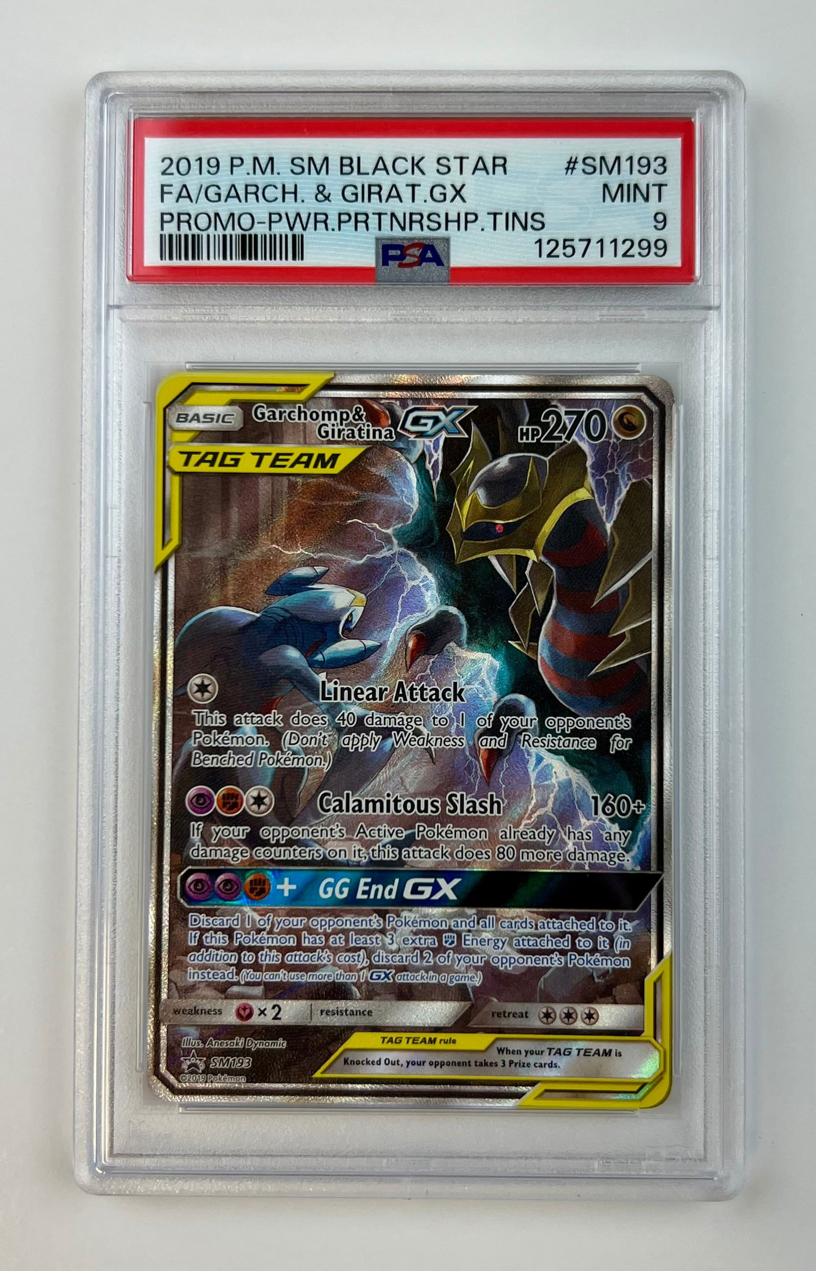 Garchomp & Giratina Tag Team Black Star Holo 2019 PSA 9: Garchomp & Giratina Tag Team Black Star Holo 2019 PSA 9