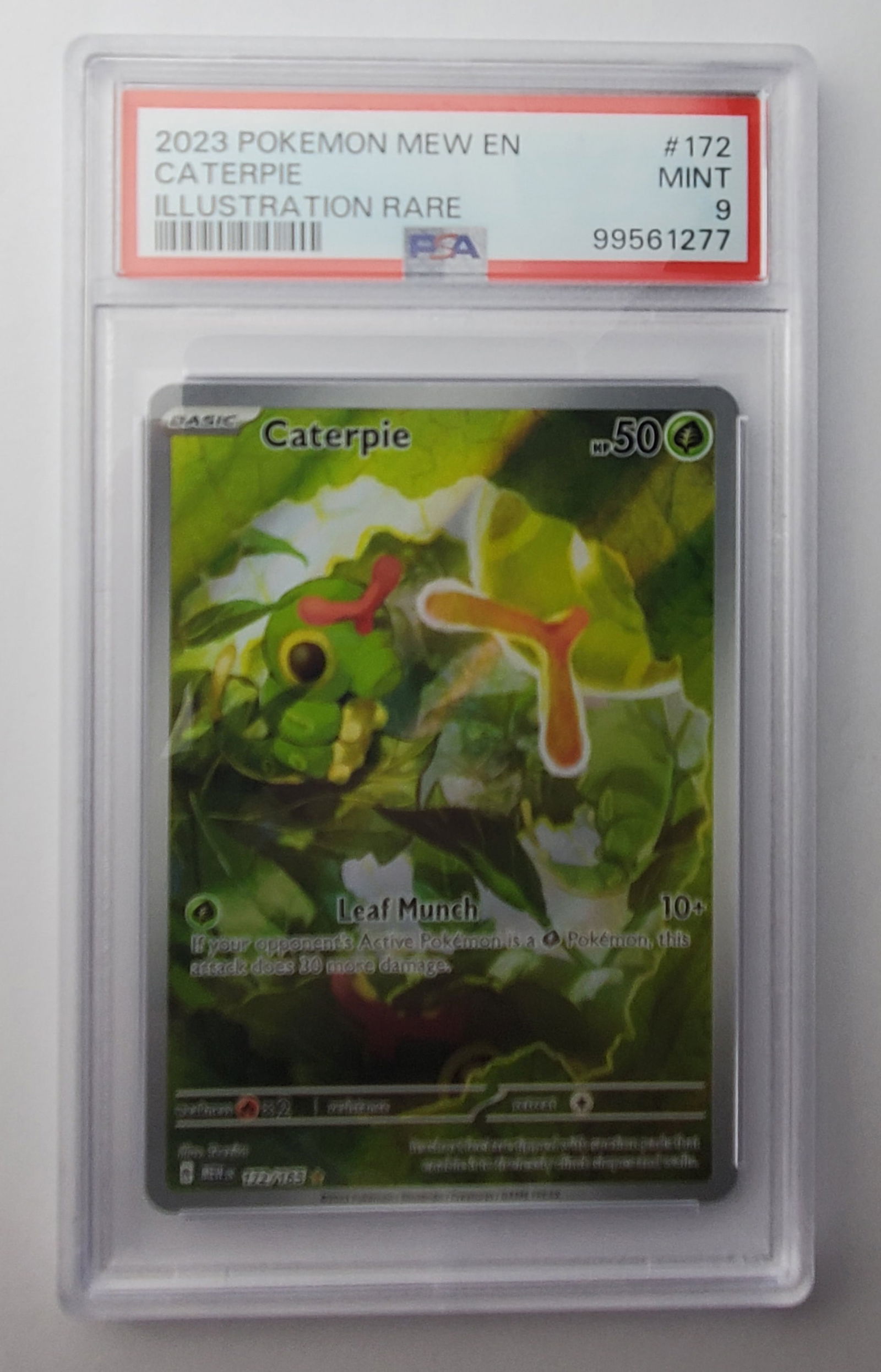 Caterpie Full Art Holo PSA Mint 9 2023 Pokemon Card (1 of 3)