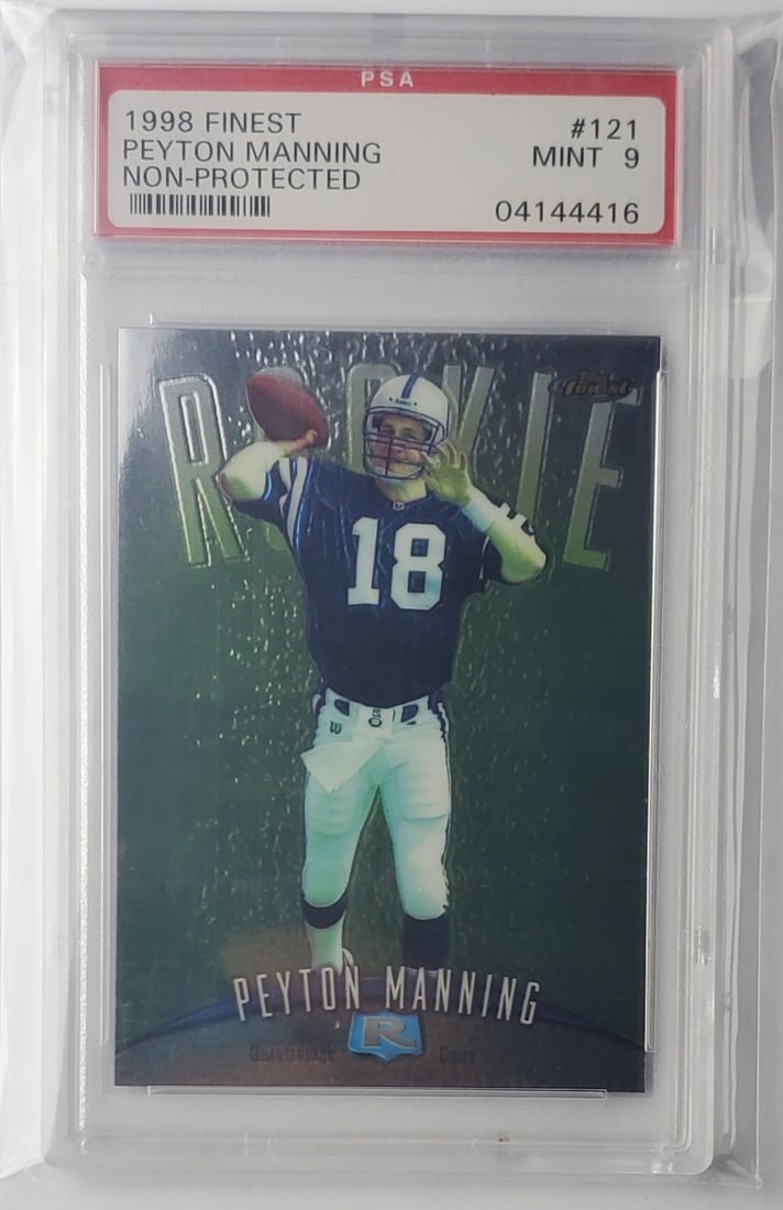 Peyton Manning Rookie 1998 Topps Finest PSA 9 Football Card (1 of 2)