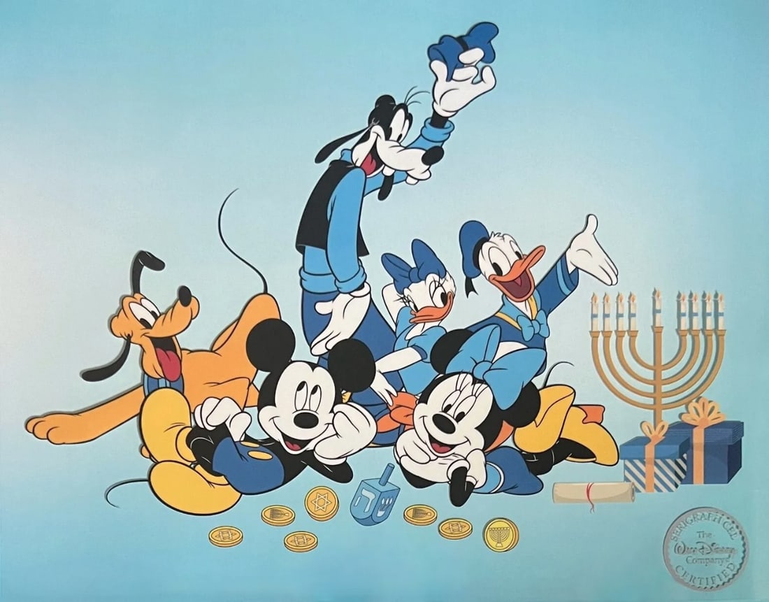 Disney, Mickey Mouse Family Hanukkah, Limited Edition Sericel (1 of 1)