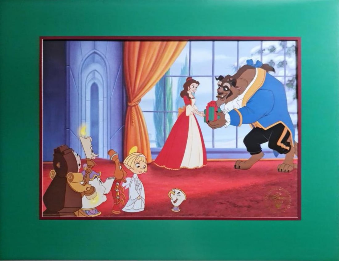 Disney's, Beauty And The Beast 'The Enchanted Christmas', Commemorative Lithograph - 1 (1 of 4)
