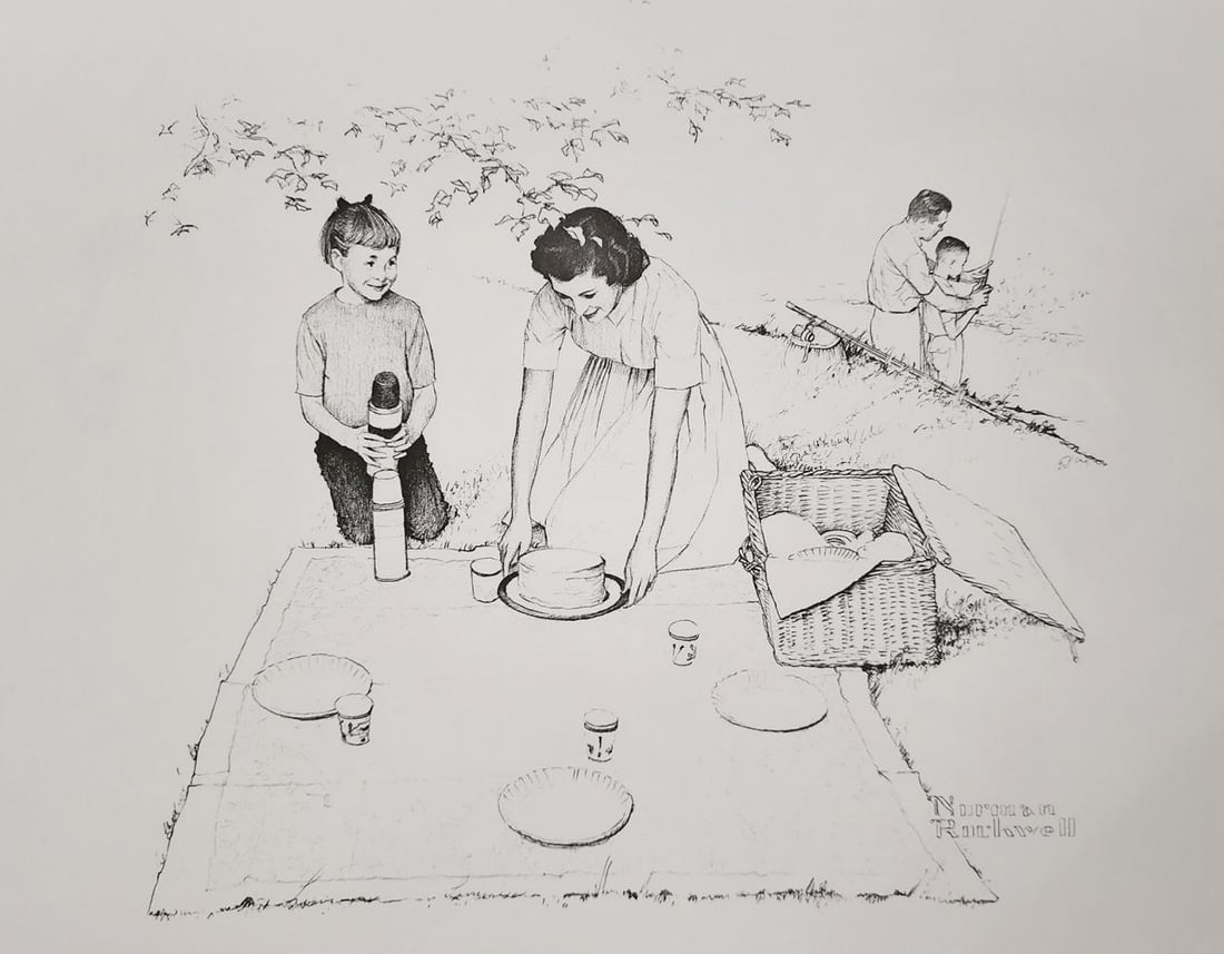 Norman Rockwell, Family Picnic - C.1950S, 60S (1 of 1)