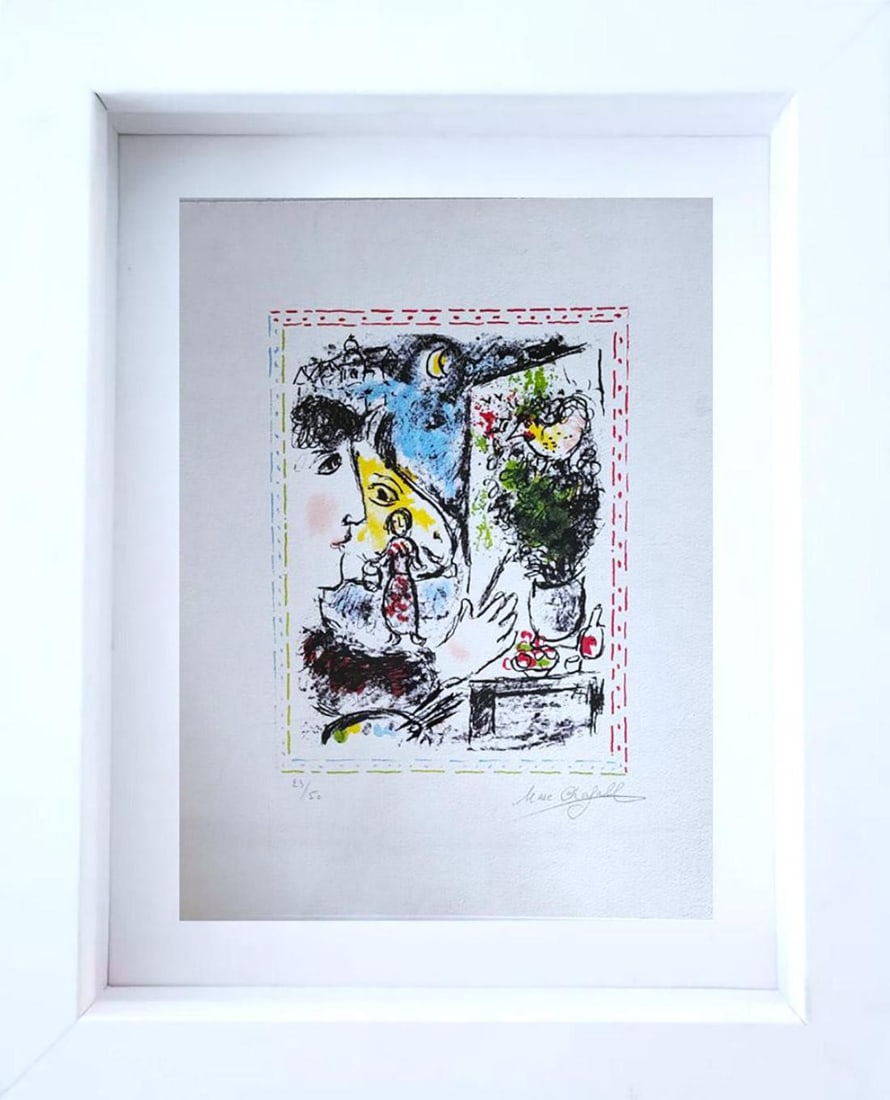 Marc Chagall, 'Monde Familier, Signed Limited Edition Lithograph In Colours, 1983 (1 of 2)