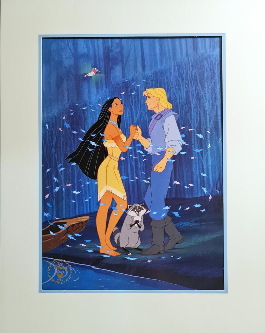 Disney's, Pocohantas, Commemorative Lithograph: Subject: Pocohantas Type: Lithograph Year: 1996 Size: 14" x 11" Country of Origin: USA Condition: Excellent