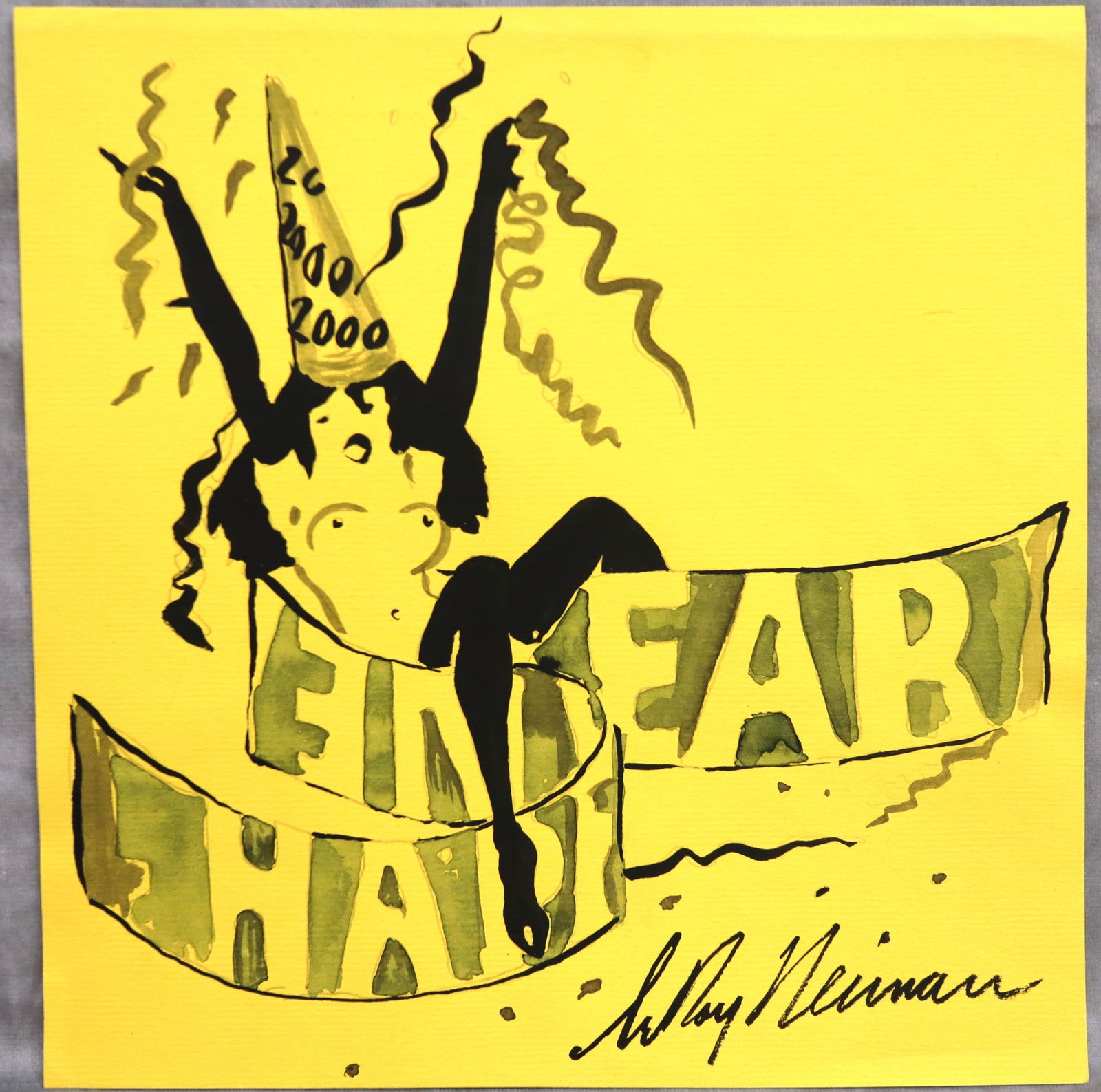 Playboy | LeRoy Neiman Femlin Y2K, Original Drawing: Artist: LeRoy Neiman (1921-2012) Title: Playboy Femlin - Surface: Paper Type: Drawing / Sketch Size: Medium: Watercolor / Ink Origin: USA Year: Circa 1990's to early 2000's Edition: Original Artist Bi