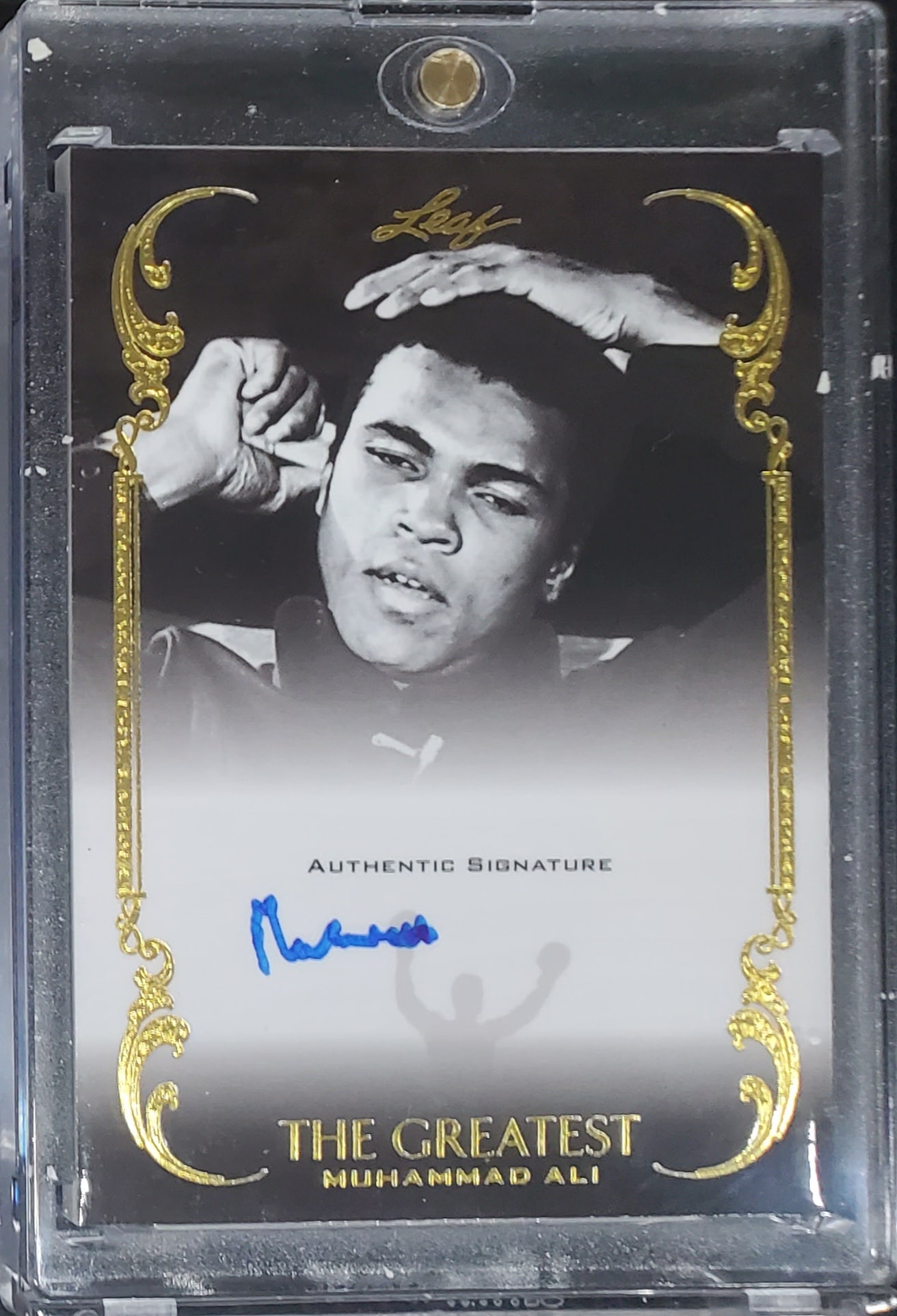 Muhammad Ali, Hand-Signed 1 of 1 Boxing Sports Gold Leaf Card, 1993 (1 of 4)