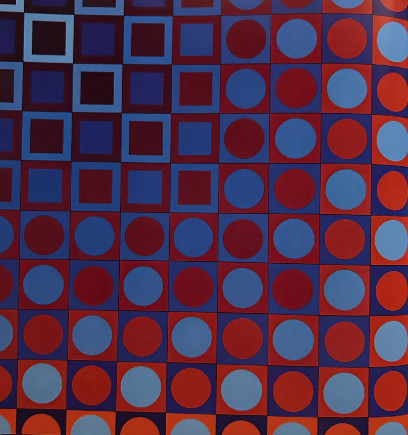 Victor Vaserely, Red and Blue Spheres and Backgrounds 3 (1 of 1)