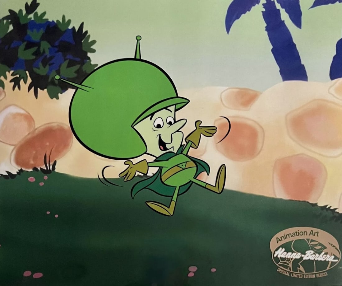 Hanna-Barbera, Flintsone's - The Great Gazoo, Limited Edition Animation Cel: Limited edition Sericel of The Flintstones titled "The Great Gazoo". This fantastic animation features Gazoo from The Flintstones as he appeared in the original animated cartoon. Measures 13" x 11". C