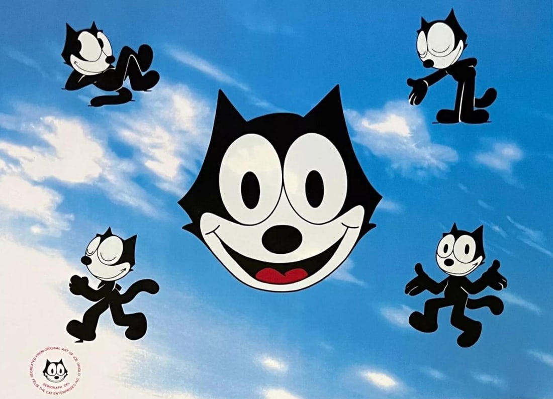Joe Oriolo, Felix The Cat, Limited Edition Animation Cel: Rare Limited Edition Sericel of FELIX THE CAT from the original art of Joe Oriolo. This fantastic animation features Felix the Cat as he appeared in the 1970's cartoons. This Cel measures 11" x 14", c