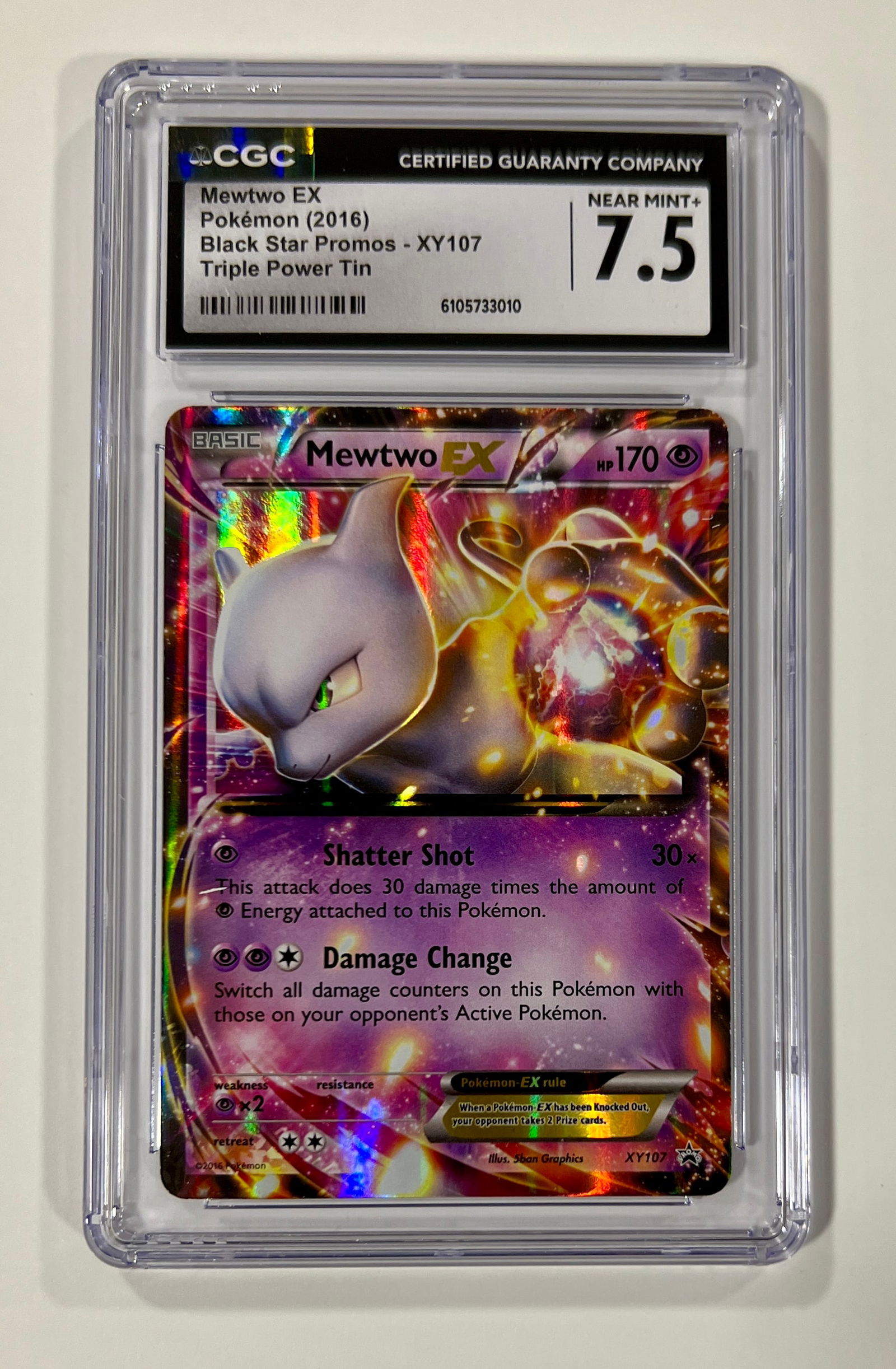 Mewtwo EX Holo #XY107 2016 Pokemon CGC 7.5: Mewtwo EX Holo #XY107 2016 Pokemon CGC 7.5