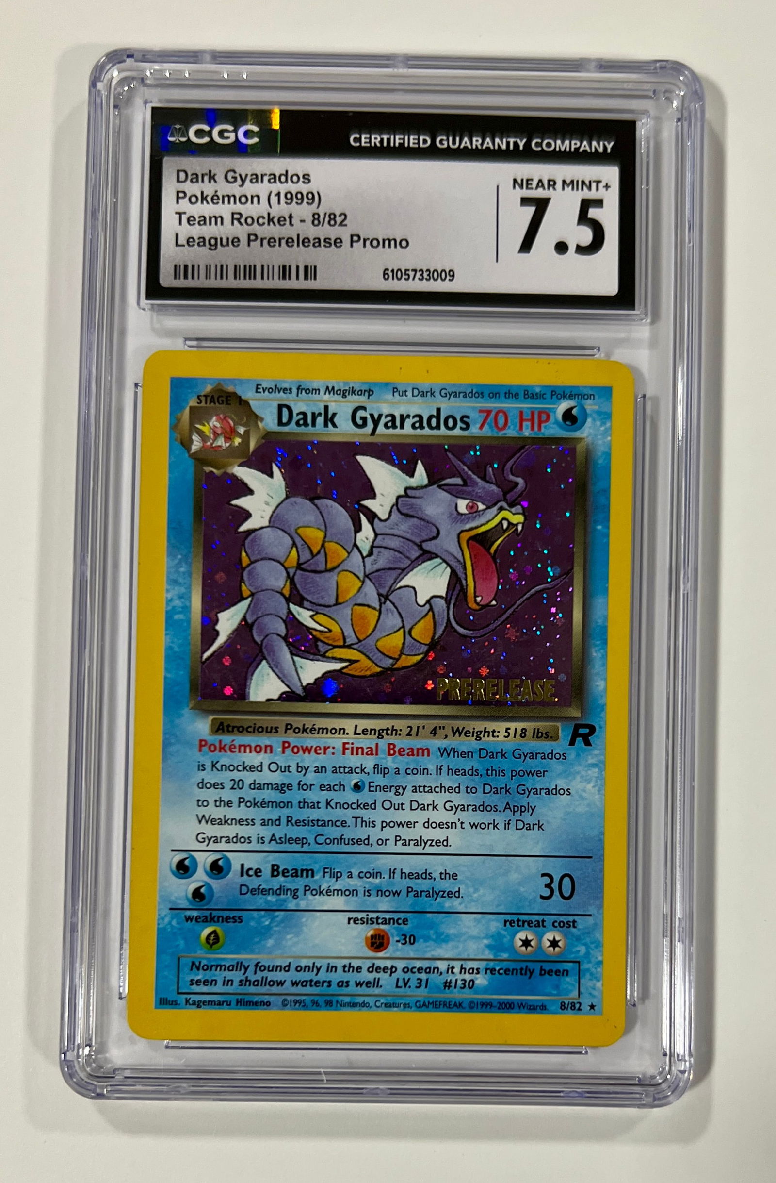 Dark Gyarados Holo #8 1999 Pokemon CGC 7.5: Dark Gyarados Holo #8 1999 Pokemon CGC 7.5