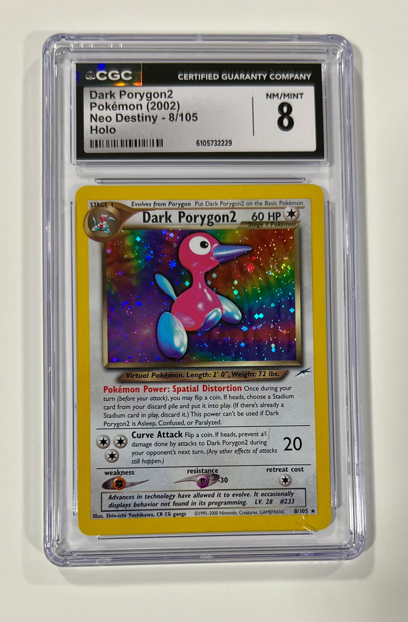 Dark Porygon2 Holo #8 2002 Pokemon CGC 8: Dark Porygon2 Holo #8 2002 Pokemon CGC 8