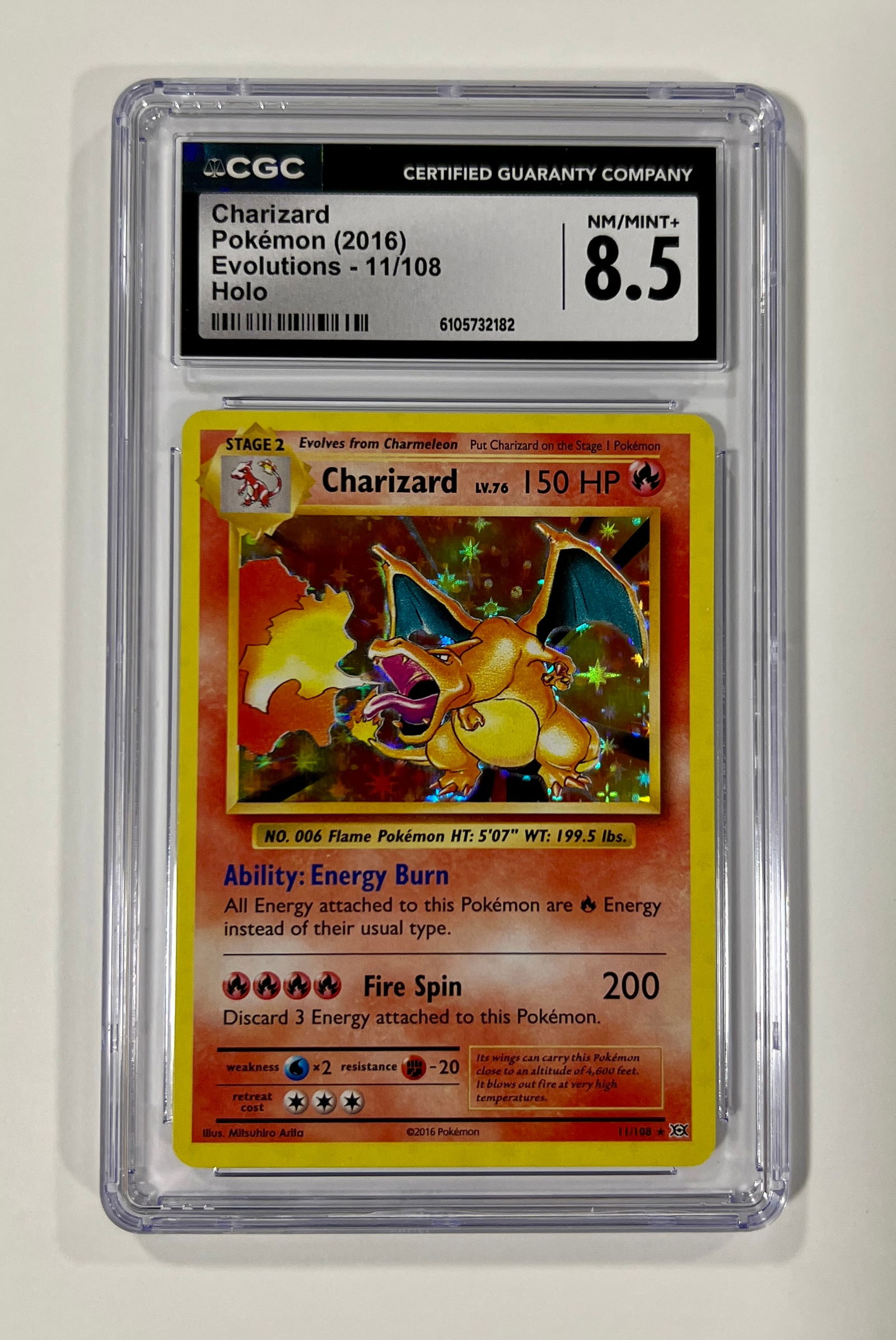 Charizard Holo #11 2016 Pokemon CGC 8.5 (1 of 1)