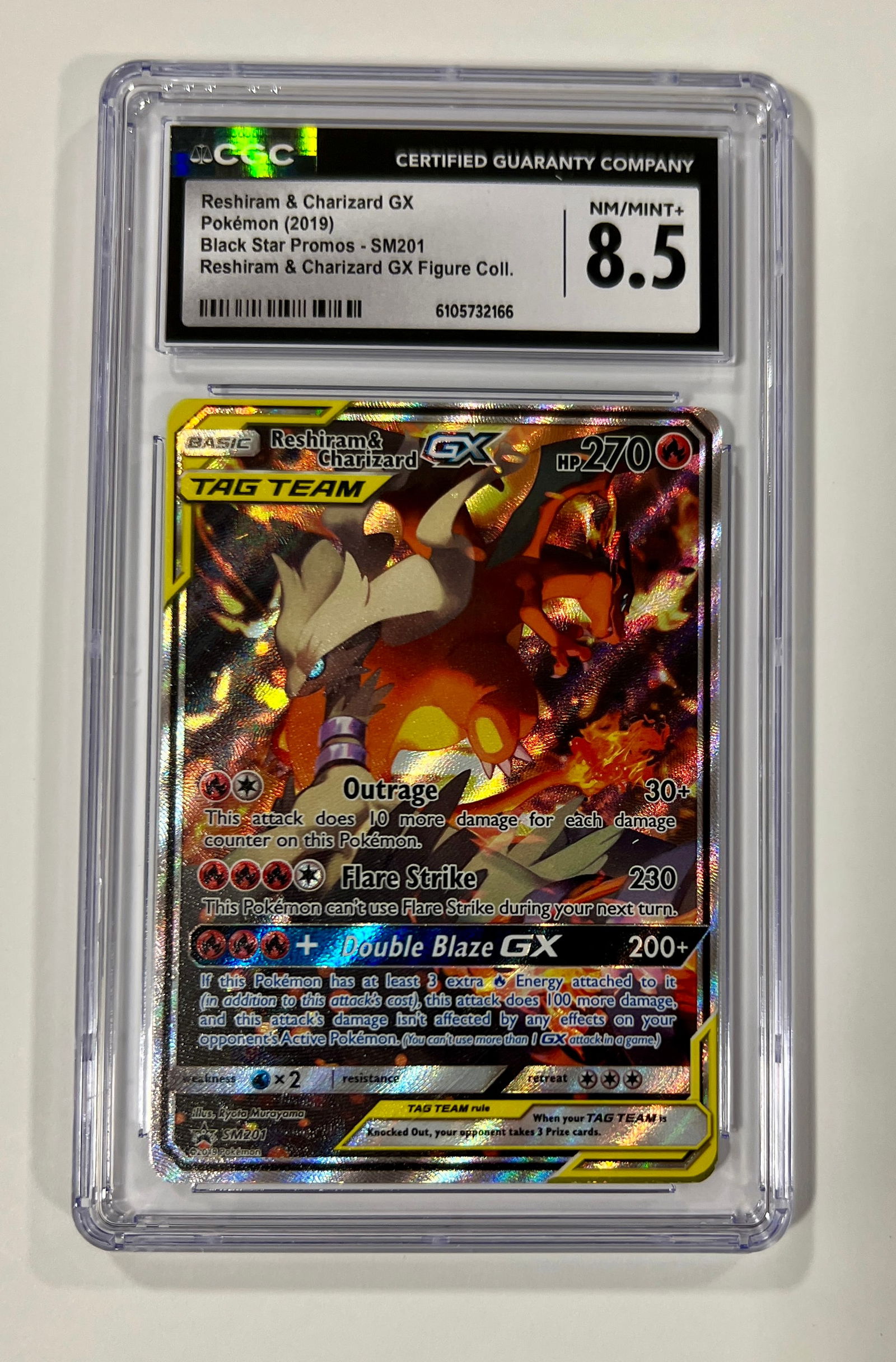 Reshiram & Charizard GX Holo #SM201 2019 Pokemon CGC 8.5 (1 of 1)