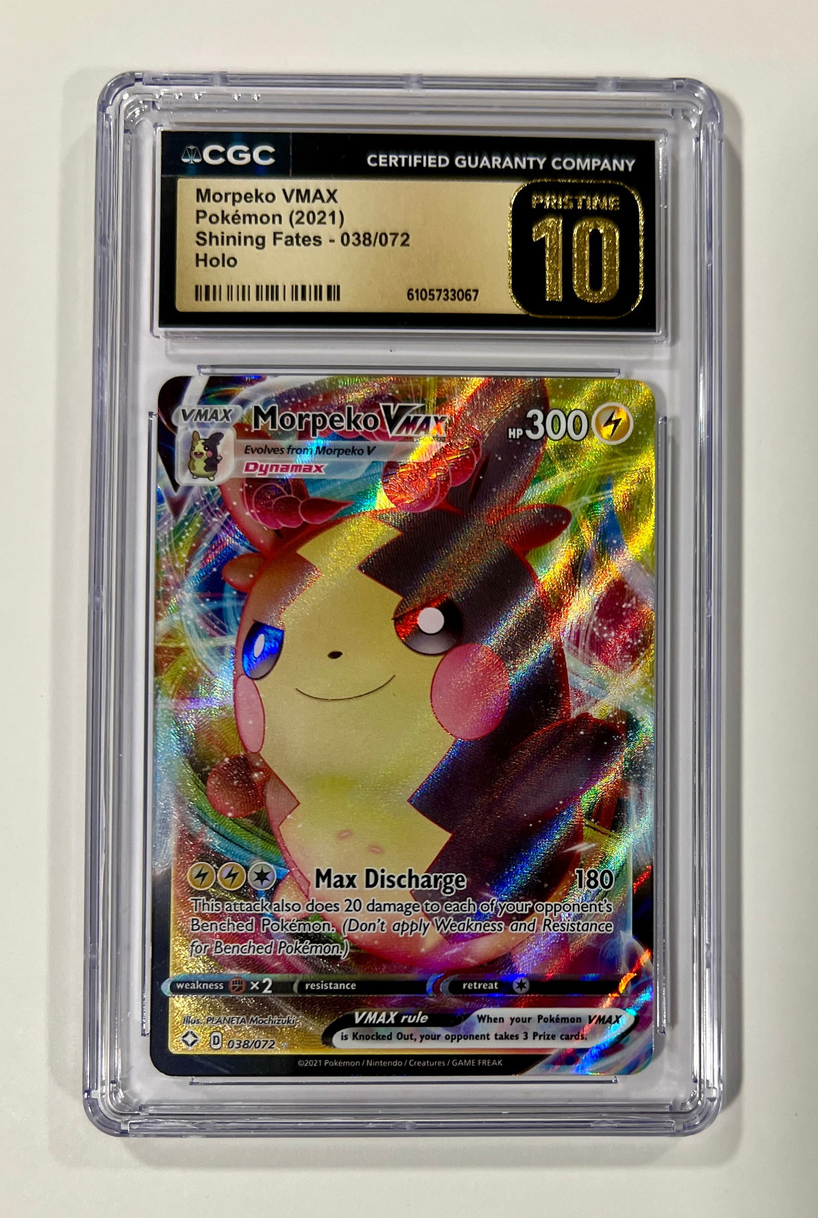Morpeko VMAX Holo #038 2021 Pokemon CGC Pristine 10 (1 of 1)