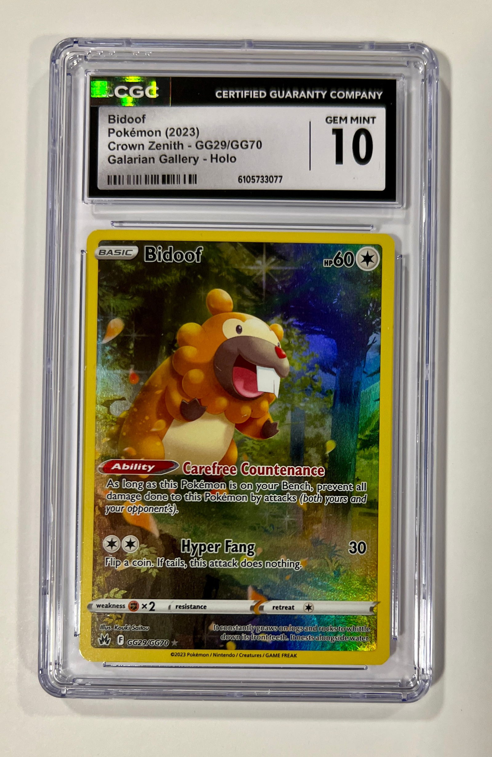 Bidoof Holo #GG29 2023 Pokemon CGC 10: Bidoof Holo #GG29 2023 Pokemon CGC 10
