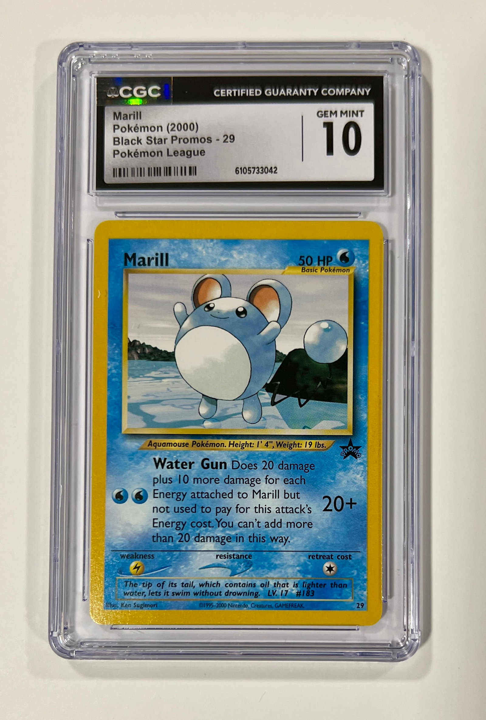Marill Promo #29 2000 Pokemon CGC 10: Marill Promo #29 2000 Pokemon CGC 10
