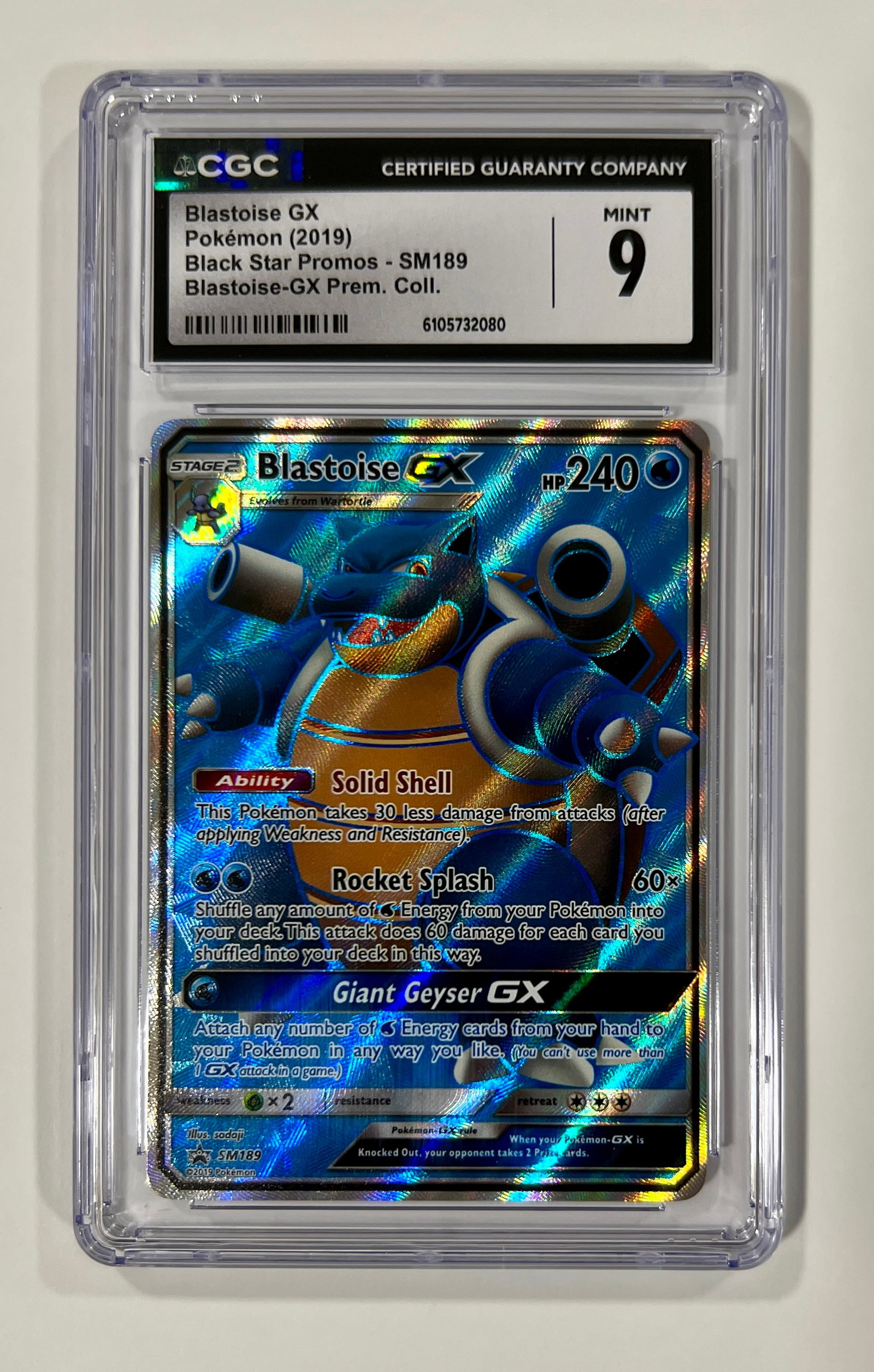 Blastoise GX Holo #SM189 2019 Pokemon CGC 9 (1 of 1)