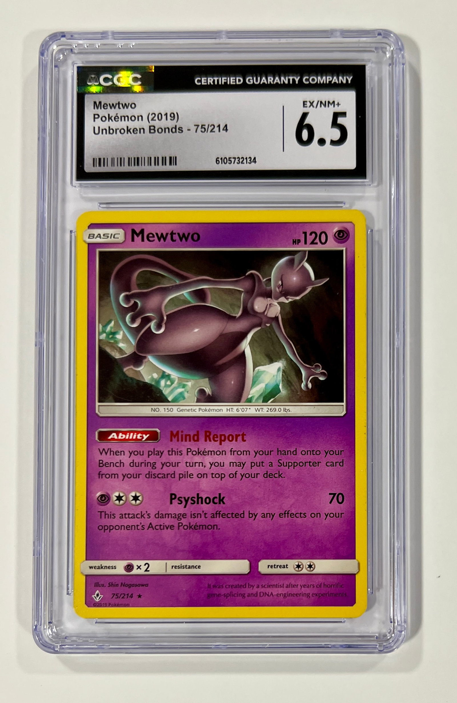 Mewtwo #75 2019 Pokemon CGC 6.5: Mewtwo #75 2019 Pokemon CGC 6.5