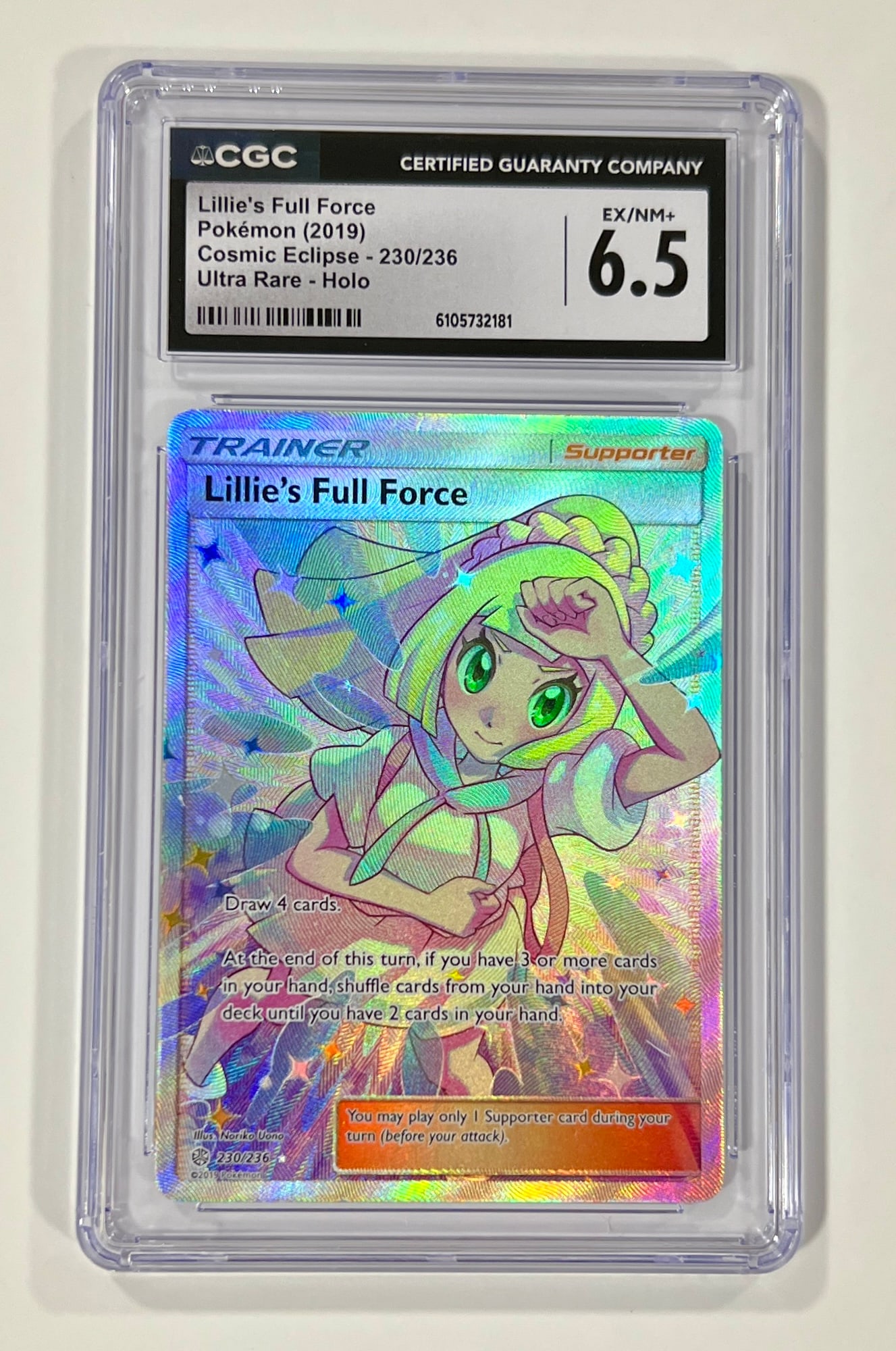 Lillies's Full Force Holo #230 2019 Pokemon CGC 6.5: Lillies's Full Force Holo #230 2019 Pokemon CGC 6.5