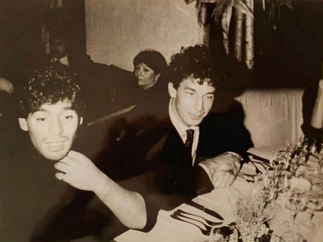 Diego Maradona Photo By Giorgio Ravenazzi, Football Vintage Gelatin Silver Print: DIEGO MARADONA and Gianluca Vialli Photo by Giorgio Ravenazzi, 1950s Football Vintage Gelatin Silver Print 18 x 24 cm. - 7 x 9.4 inches Condition: Excellent Comes with a Letter of Authenticity,