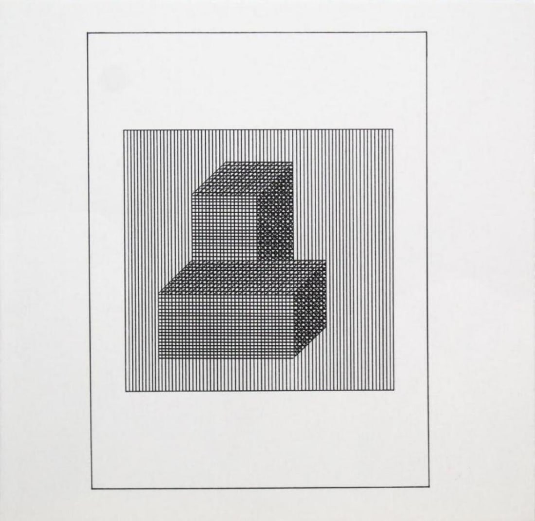 Sol Lewitt, 'Untitled' - Rectangles, From The Suite 'Ficciones', Silkscreen: Description Artist: Sol Lewitt Title: Untitled from the Suite "Ficciones" Year: 1984 Dimensions: 8in. by 8in. Edition: From the rare limited edition Publisher: Limited Editions Club, New York Suite: F
