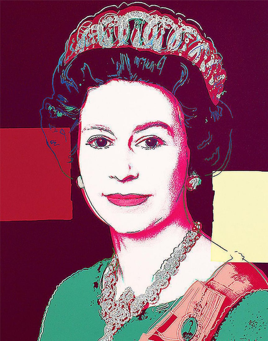 Andy Warhol, Sunday B. Morning 'Queen Elizabeth Diamond Dust' Limited Edition Serigraph: Andy Warhol - Sunday B. Morning Title: Queen Elizabeth 335 DIAMOND DUST 'Queen Elizabeth II of the United KingdomLimited Edition of 3500, Numbered in pencil on the verso with a matching coa from Sunda