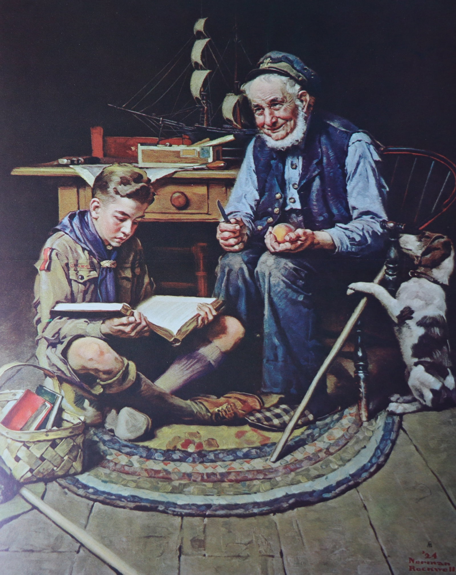 Norman Rockwell, 'A Good Turn', Offset Lithograph, 1969: Artist: Norman Rockwell (American, 1894-1978) Title: Surface: Gloss Paper Type: Offset Lithograph Year: 1969 Size: 14"x11" inches (35.6 x 27.9 cm) (sheet, each)Origin: USA Signed: No Artist Bio: First