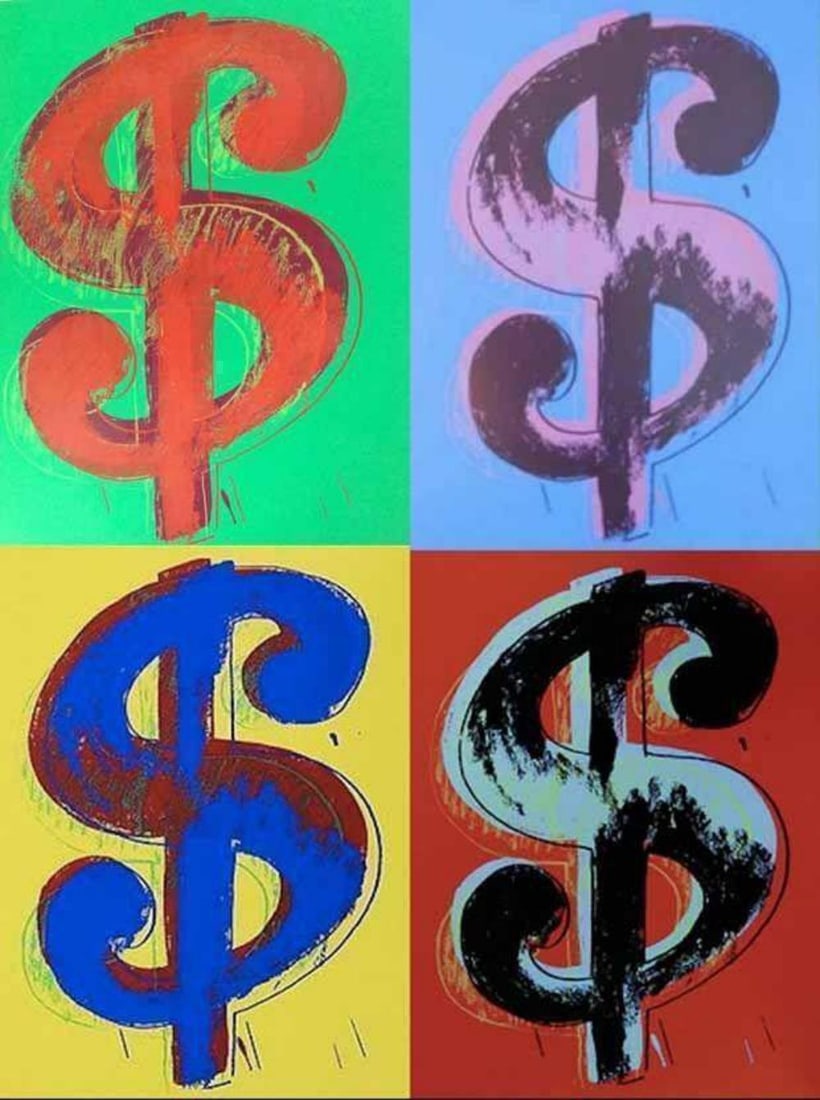 Andy Warhol, 'Dollar Sign', 4 Piece Portfolio, Serigraph, Sunday B. Morning: Four Piece Portfolio - Limited Edition Print Artist: Andy Warhol Title: Andy Warhol Dollar Sign Size: 17 3/4 x 19.5 inches each Verso: Fill in your own signature and, published by Sunday B. Morning