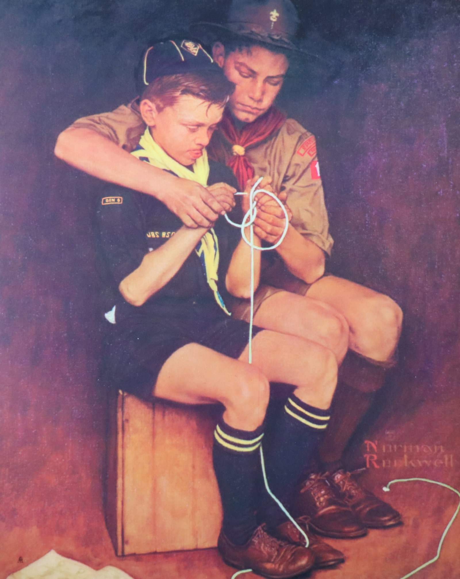 Norman Rockwell, 'A Guiding Hand', Offset Lithograph, 1969: Artist: Norman Rockwell (American, 1894-1978) Title: Surface: Gloss Paper Type: Offset Lithograph Year: 1969 Size: 14"x11" inches (35.6 x 27.9 cm) (sheet, each)Origin: USA Signed: No Artist Bio: First