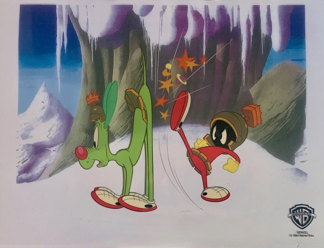 Warner Bros, Marvin The Martian - The Martian K-9, Limited Edition Animation Cel: Limited edition sericel of Warner Bros Marvin the Martian & K-9. This sericel measures 11" x 14", comes unframed, in excellent condition. This cel is accompanied with a complementary laser background.